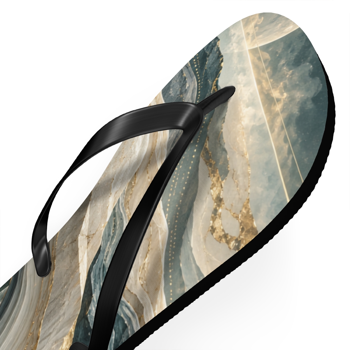 Crystalline Drift Fold Array comfortable casual flip flops [AI-57691e48-8502a7d9daec]