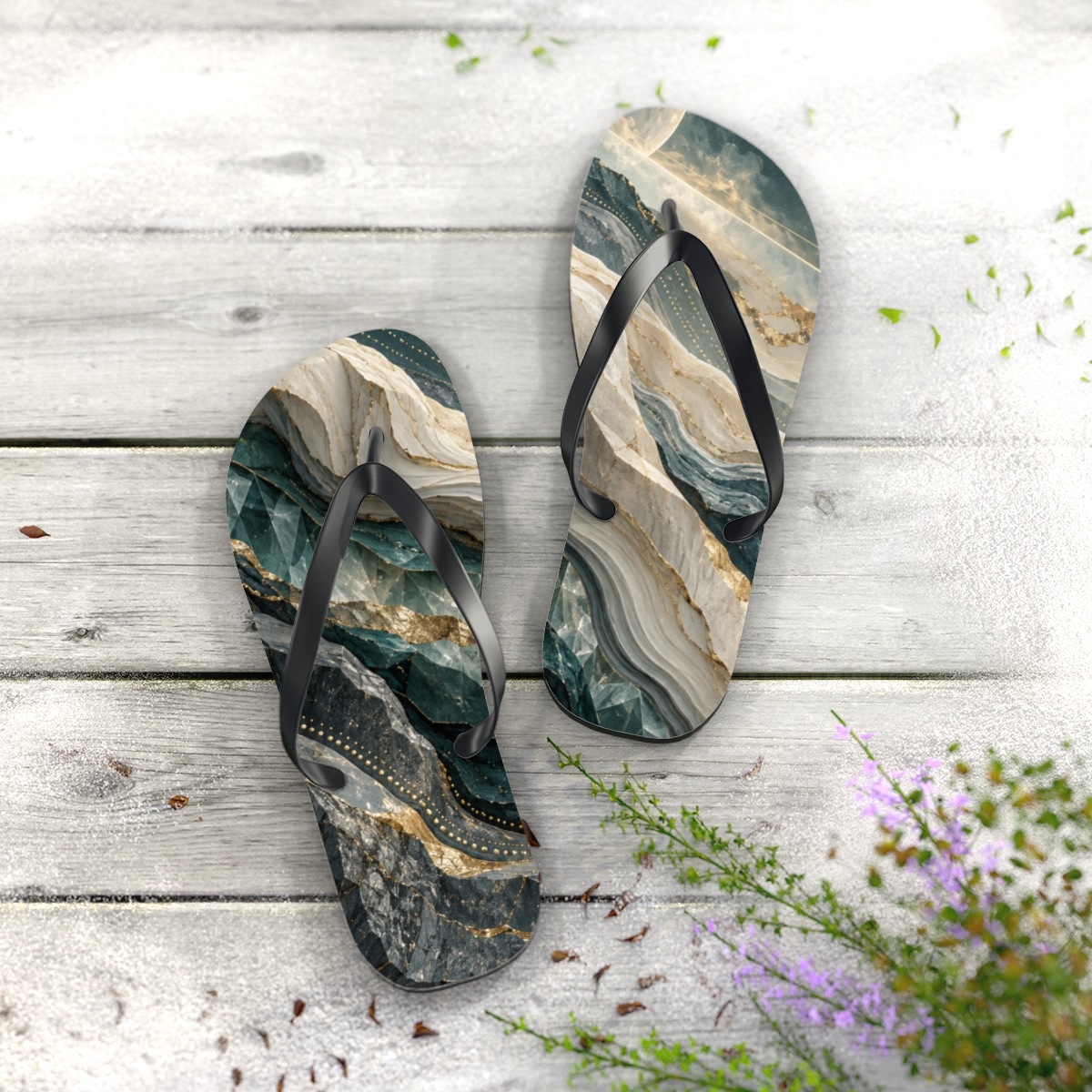 Crystalline Drift Fold Array comfortable casual flip flops [AI-57691e48-bfa23c6216d8]