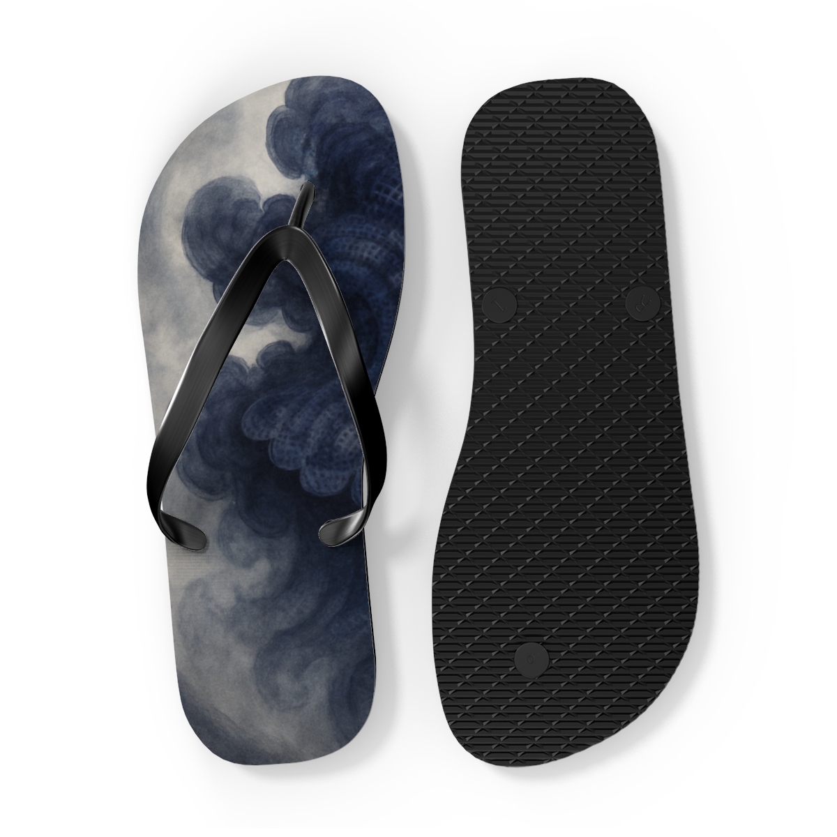 Cuttlefish Ink Bloom Cipher trendy printed flip flops