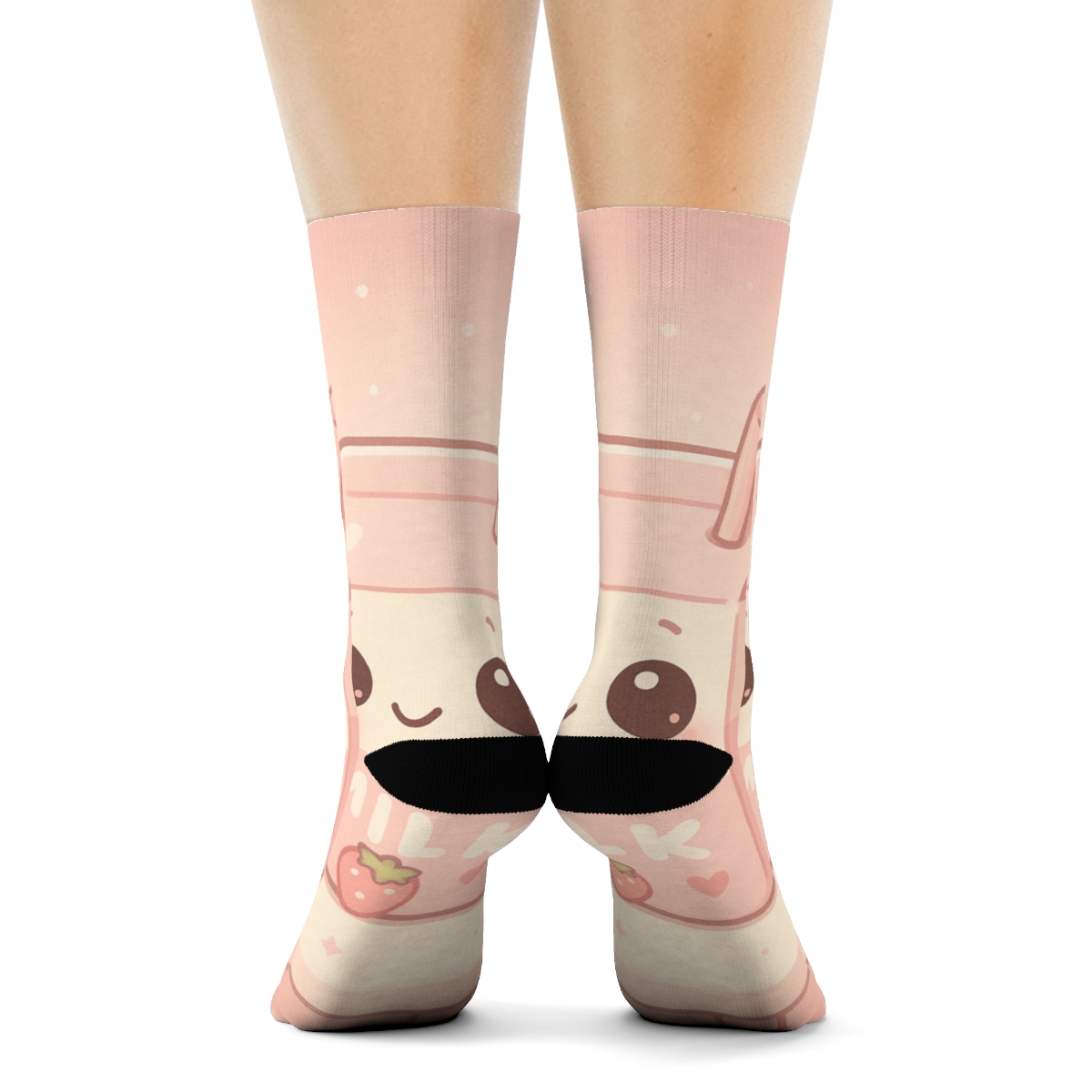 Sleepy Strawberry Milk Carton Buddy warm winter socks