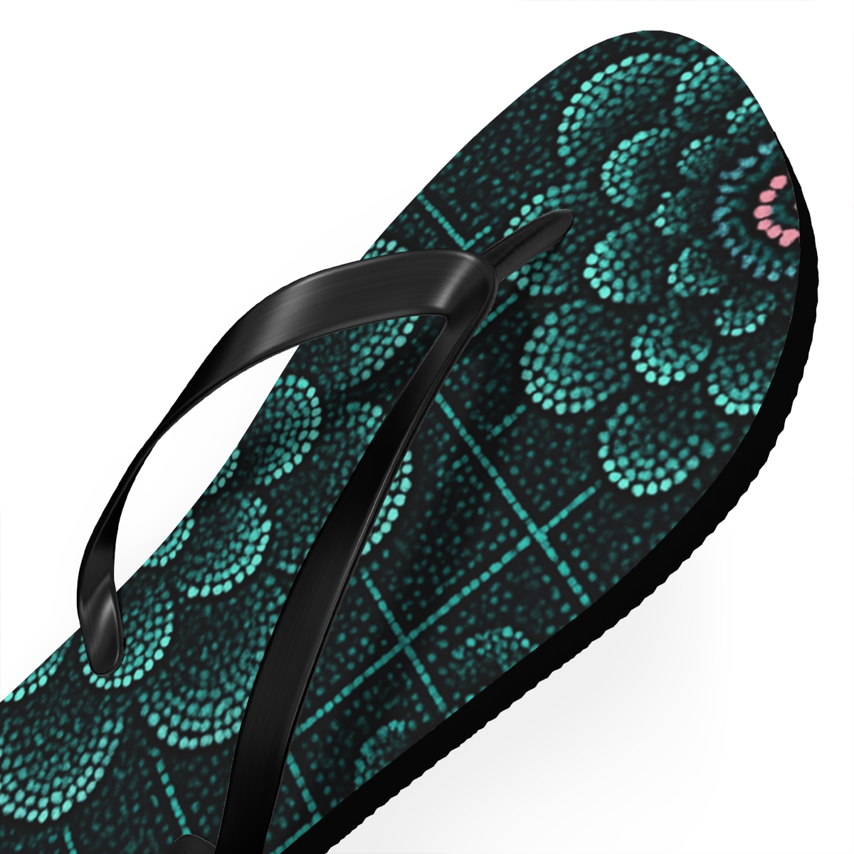 Ranunculus Dot Bloom Circuit trendy printed flip flops