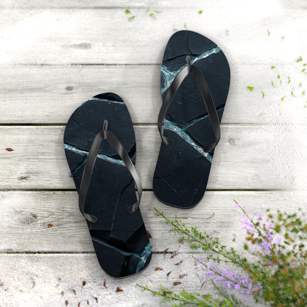 Basalt Vein Tessellation stylish summer flip flops
