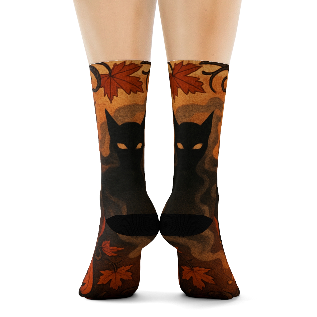Lanternlit Autumn Masquerade stylish patterned socks