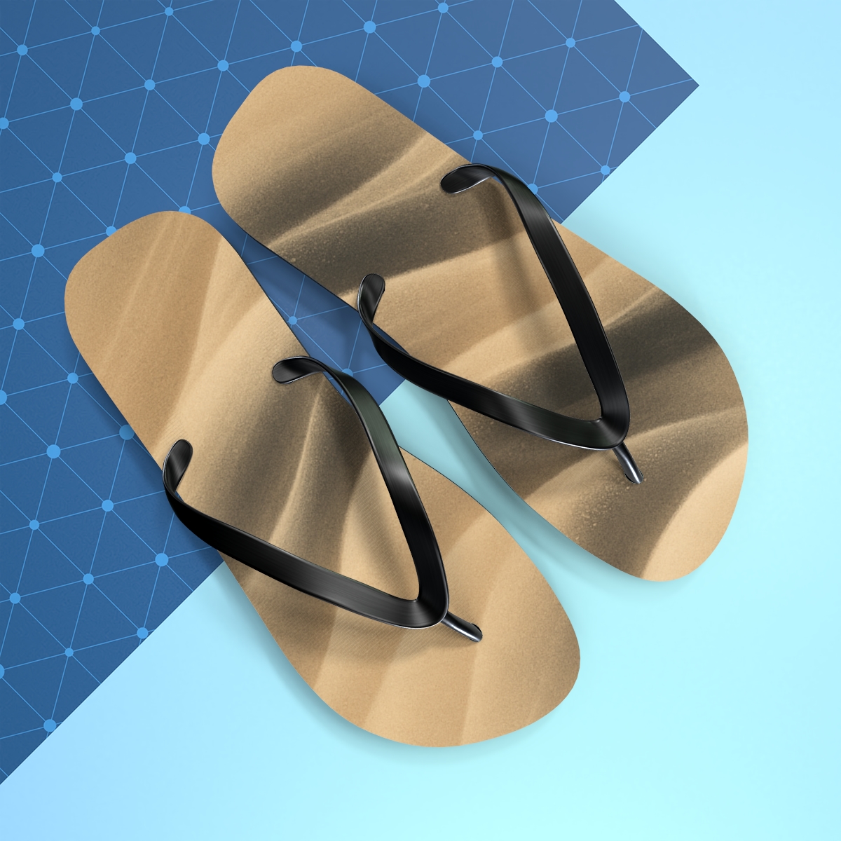 Wind Sculpted Arc Weave unique graphic flip flops