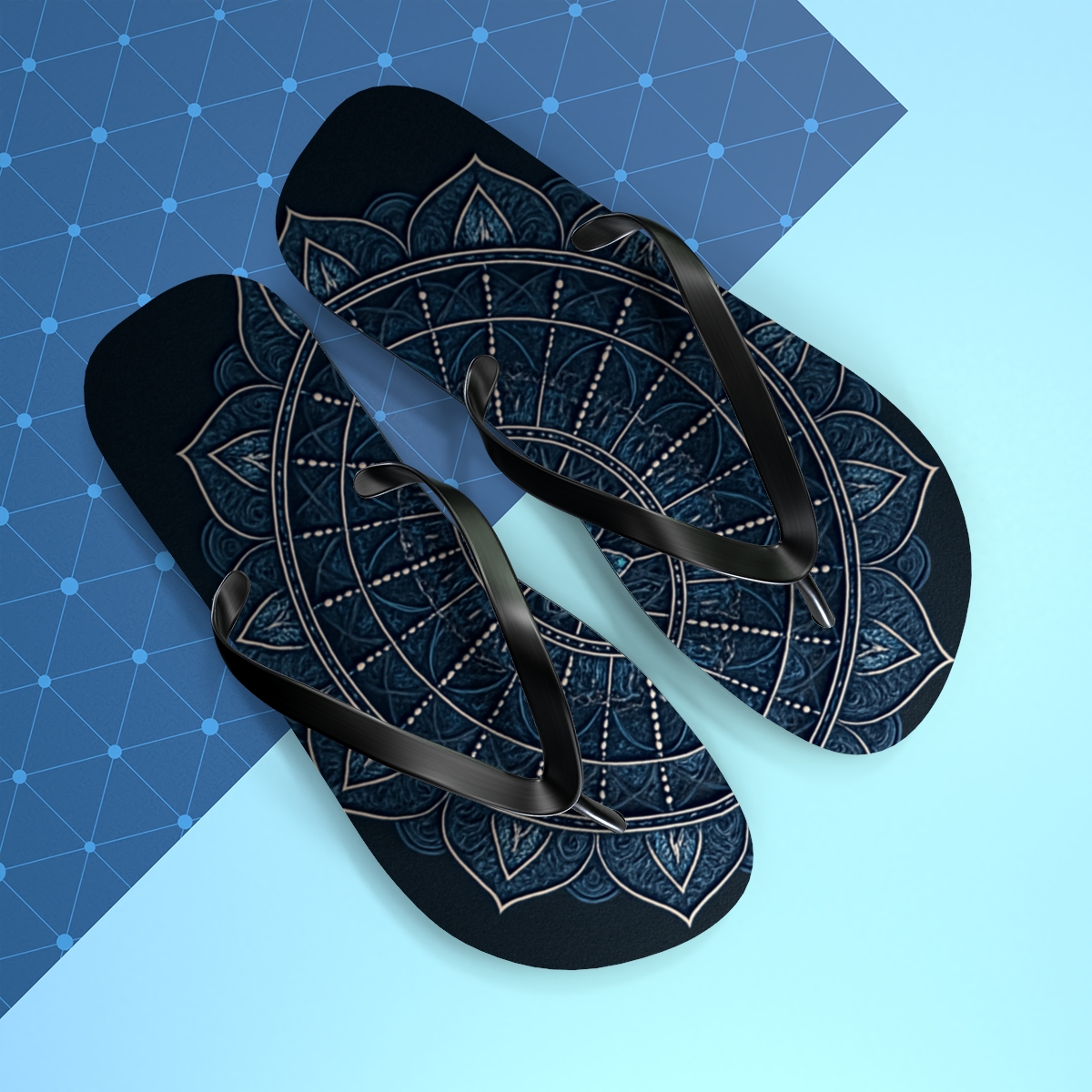 Quasar Filigree Compass designer logo flip flops
