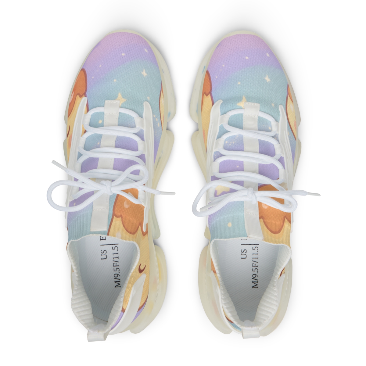 Pastel Planet Pudding Parade personalized athletic sneakers