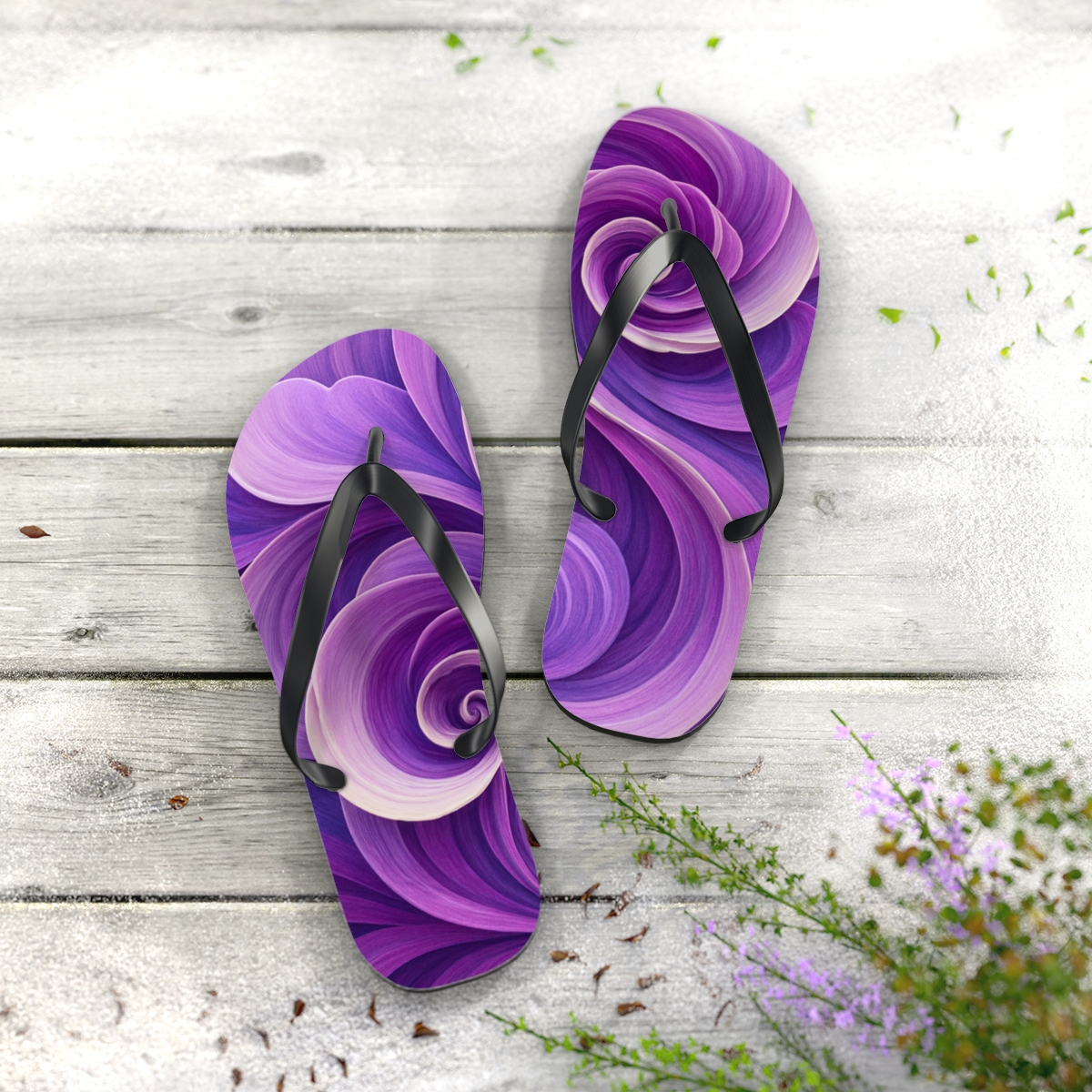 Lavender Petal Drift Flip Flops