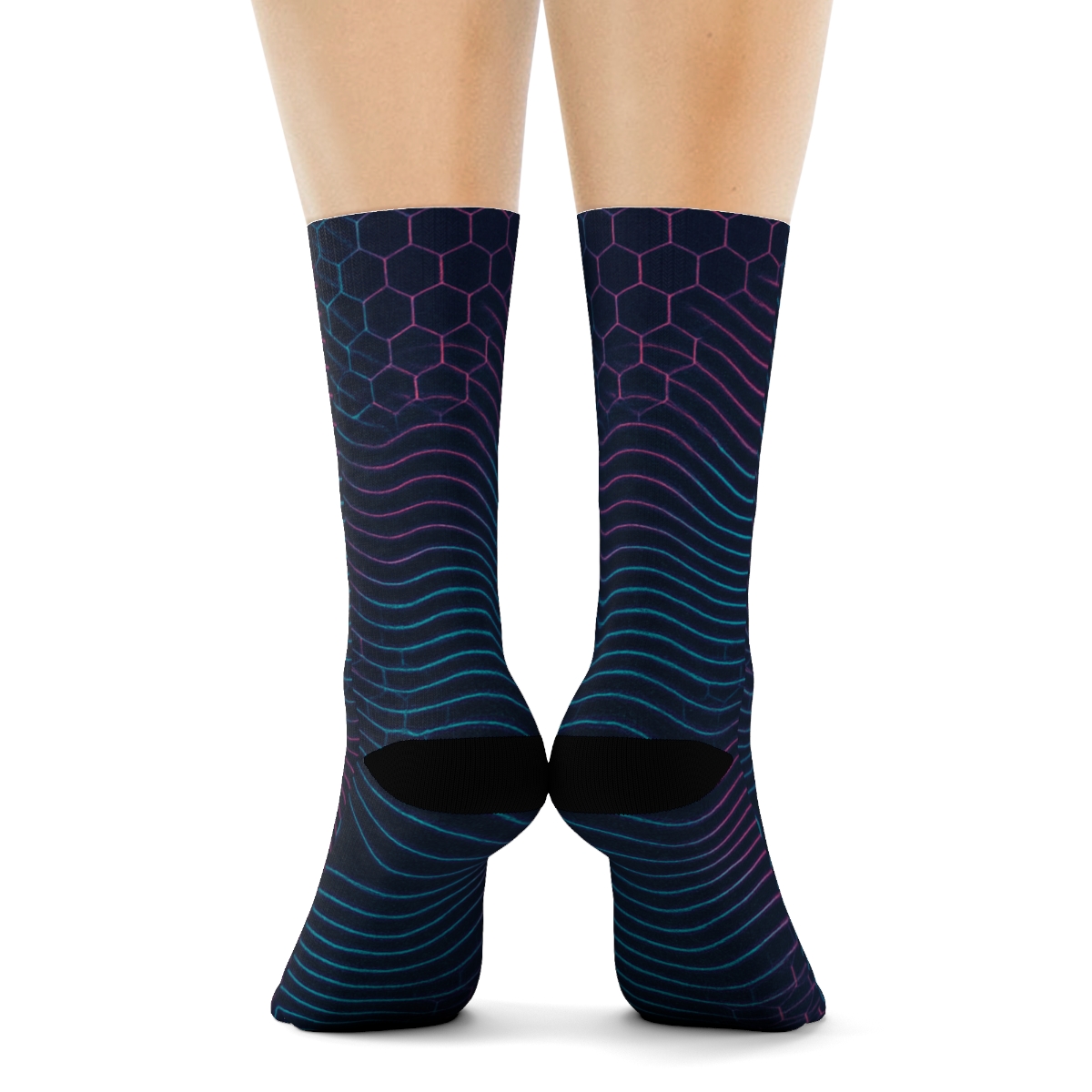 Moire Lattice Parallax Weave designer logo socks