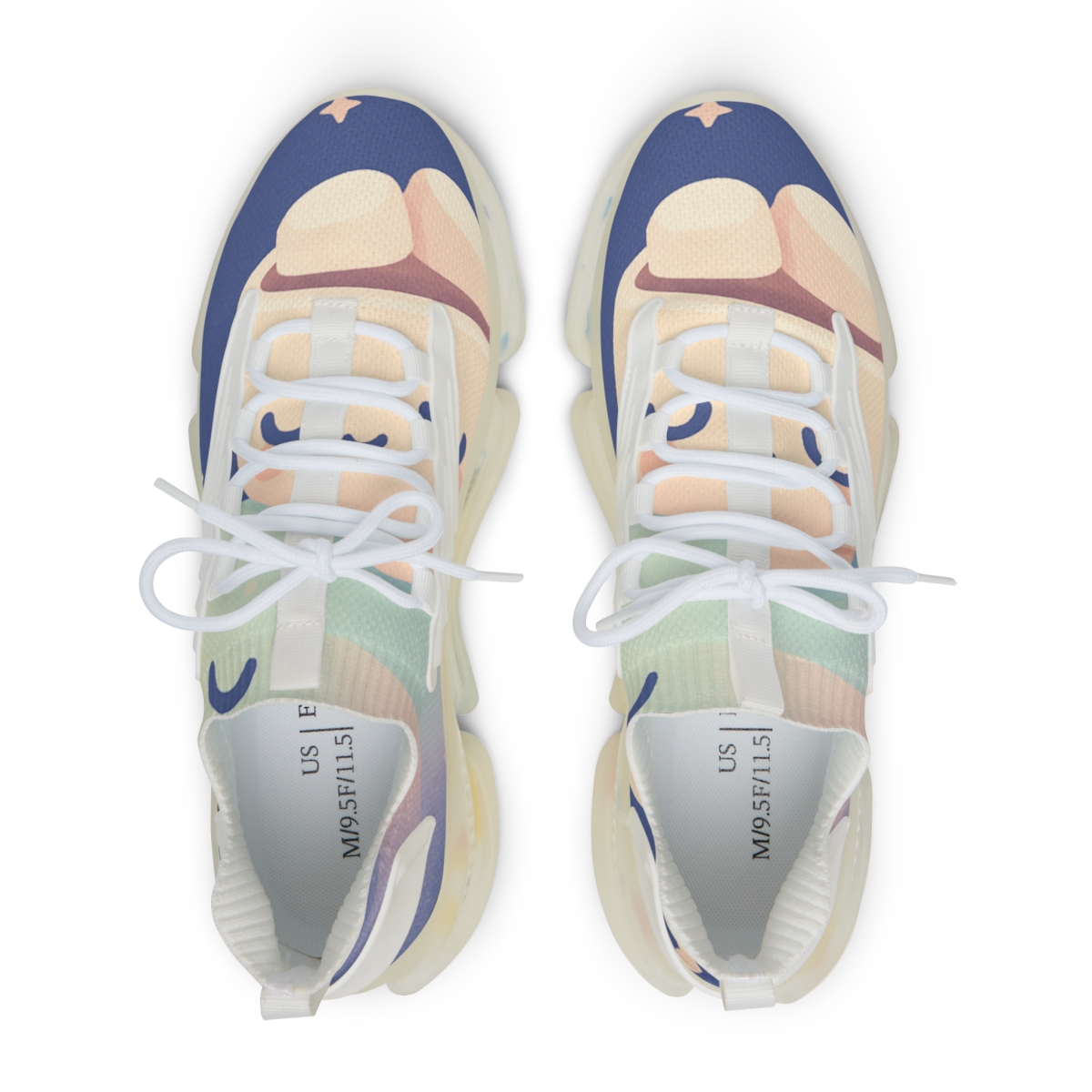 Sleepy Comet Cocoa Caravan unique printed sneakers