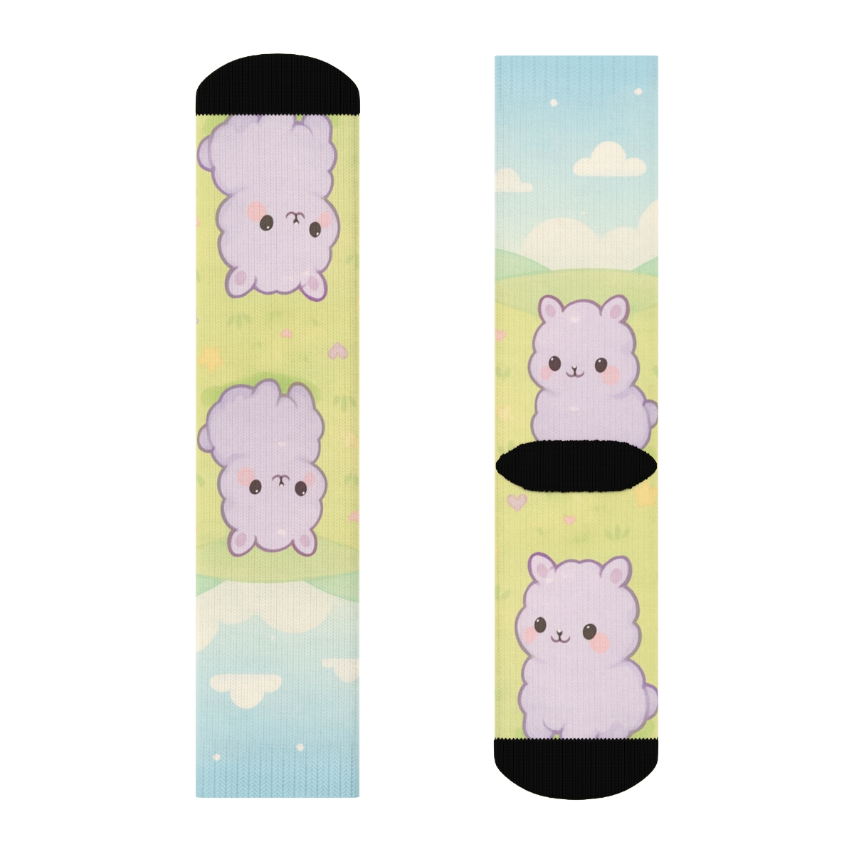 Cotton Candy Alpaca Meadow designer logo socks
