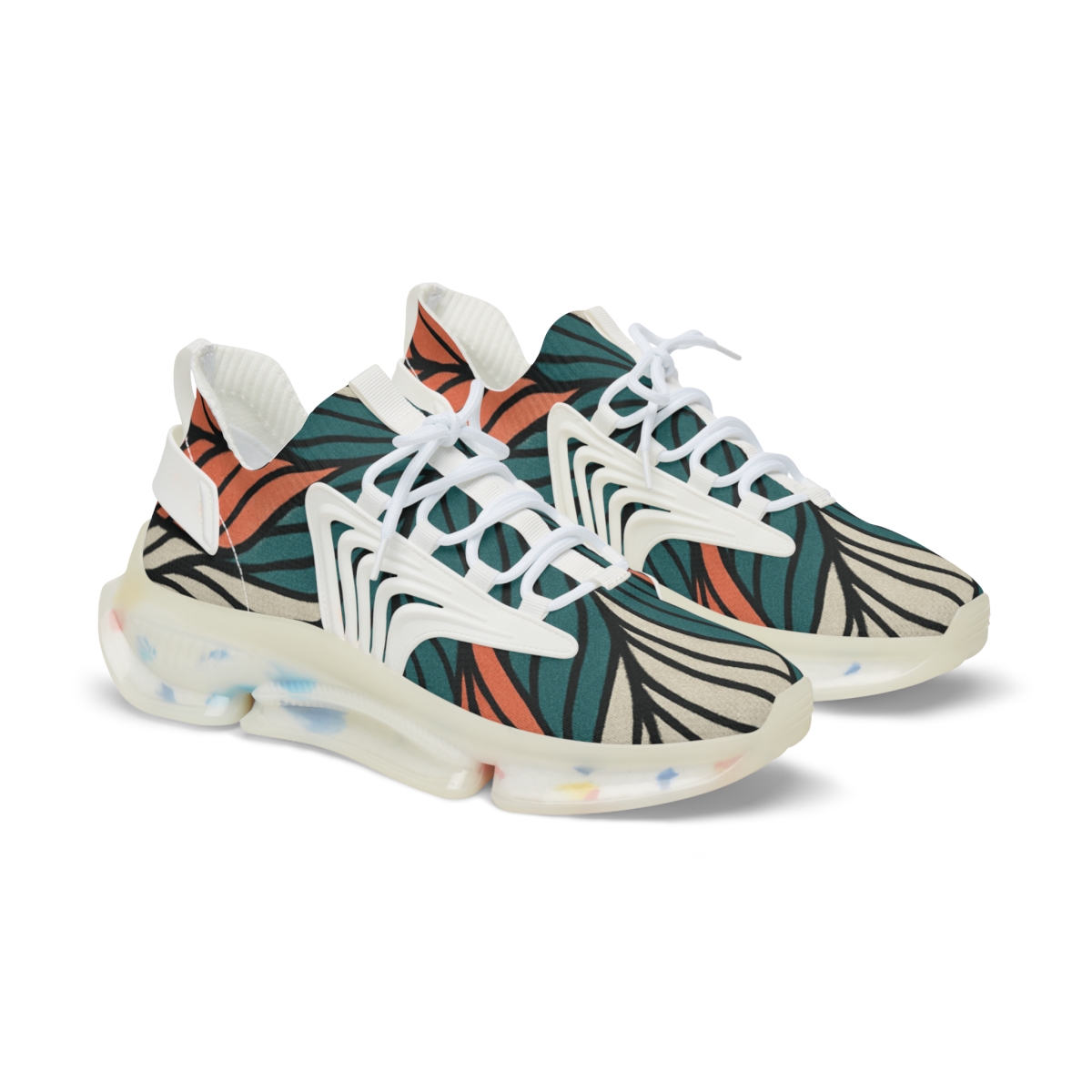 Camellia Tessellated Veinwave unique printed sneakers