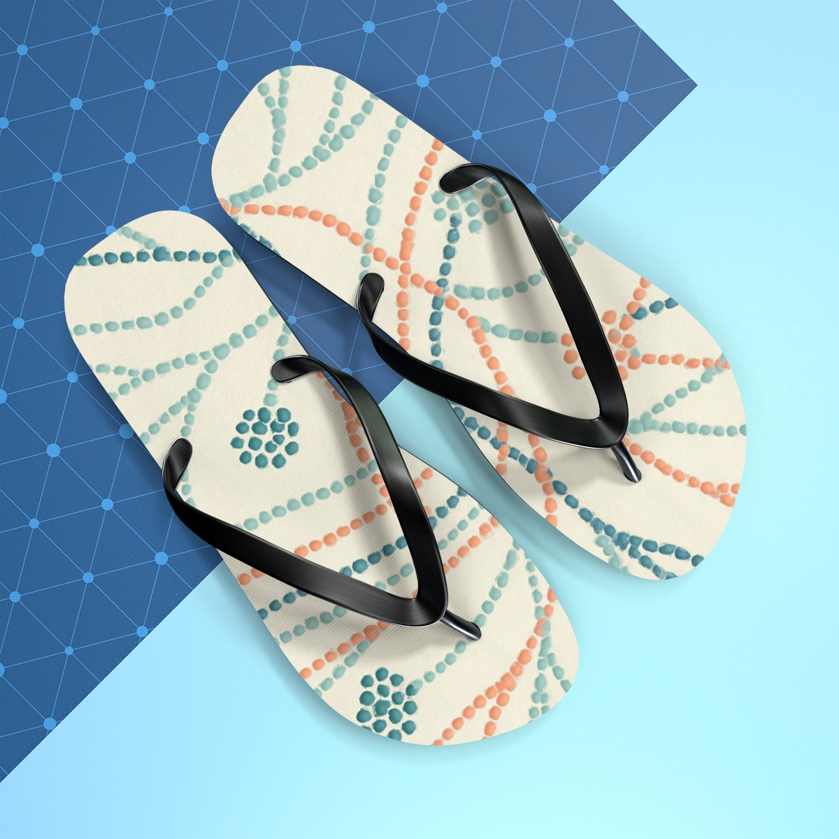 Dot Vein Weave colorful rubber flip flops