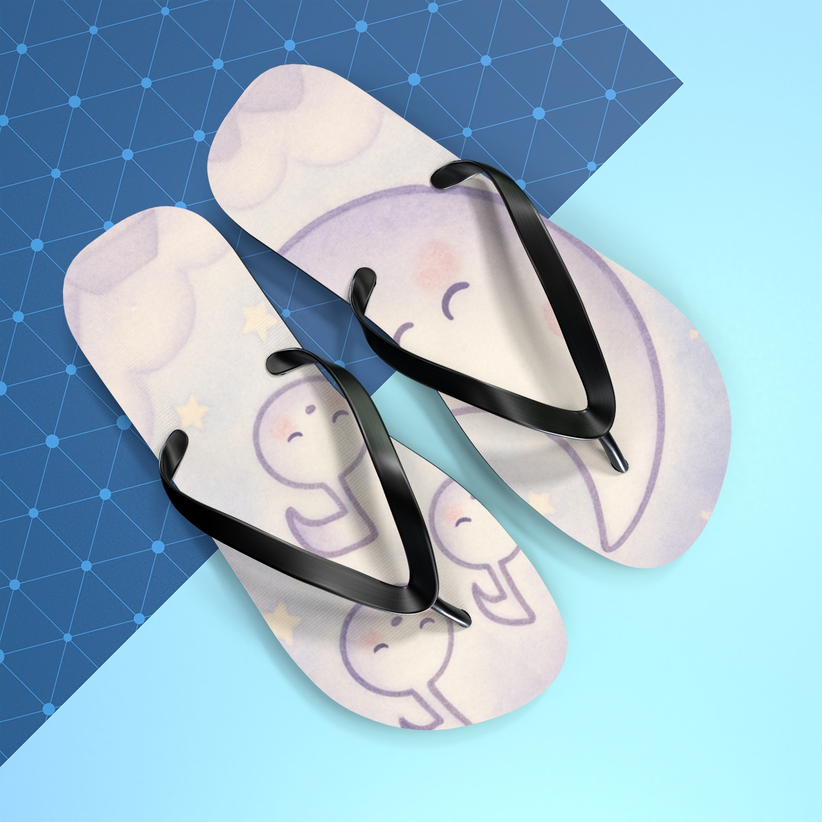 Mochi Moon Melody designer logo flip flops