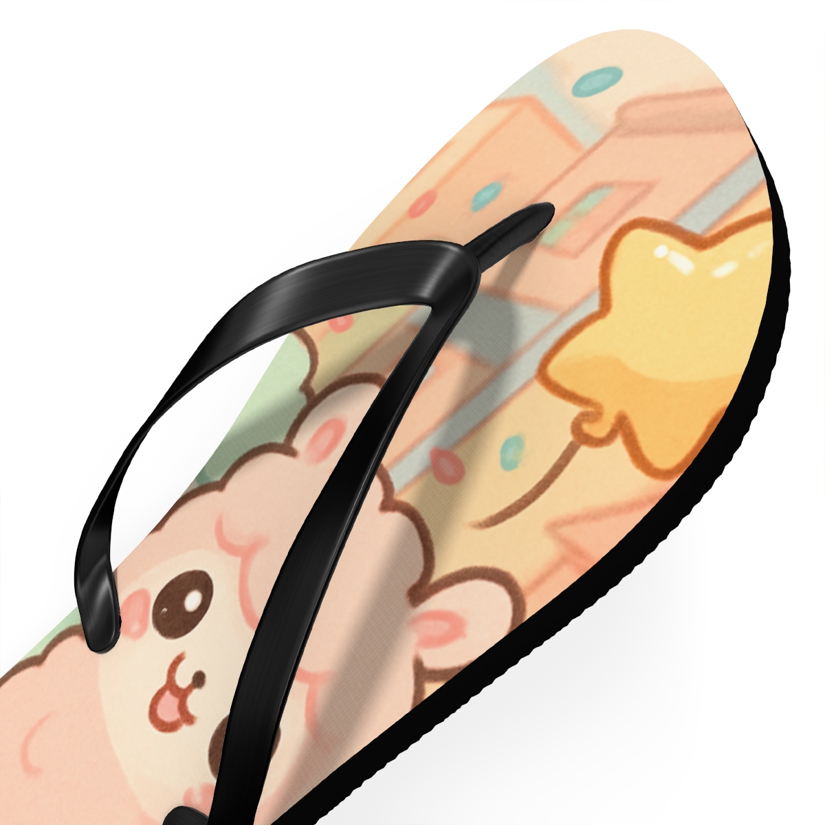 Cotton Candy Alpaca Parade custom flip flops