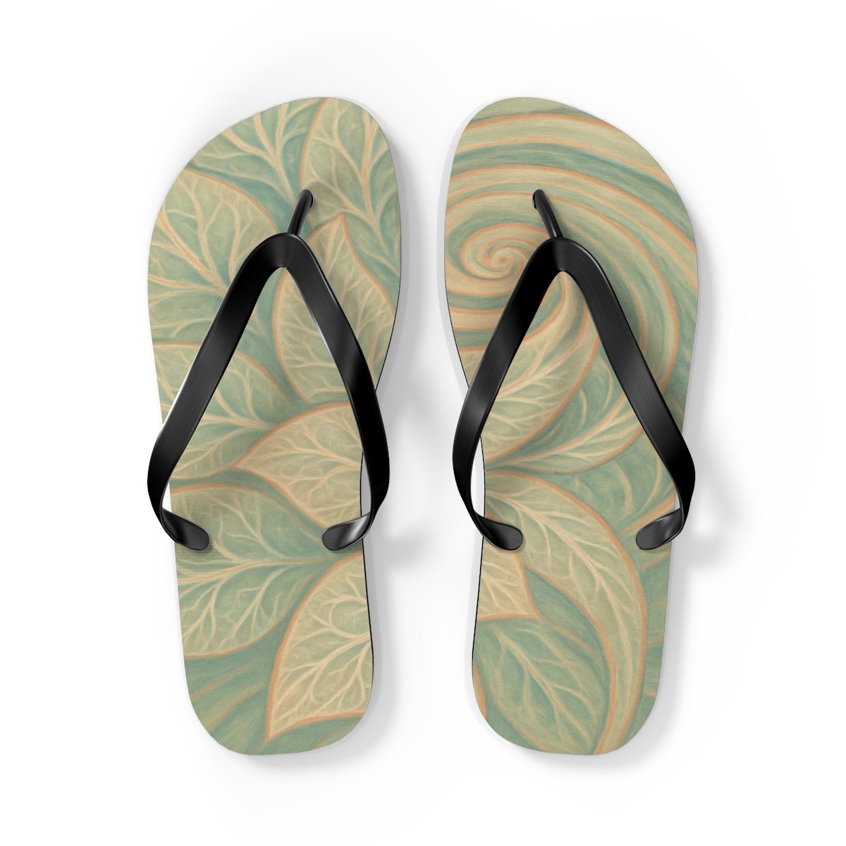 Serene Spiral Bloom Flip Flops