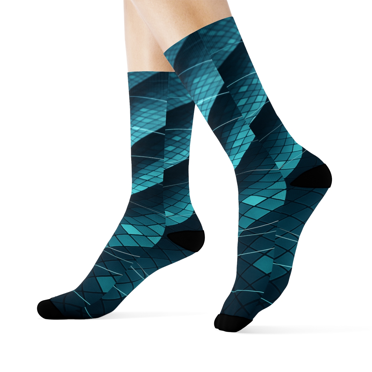 Orbital Grid Shear personalized cozy socks