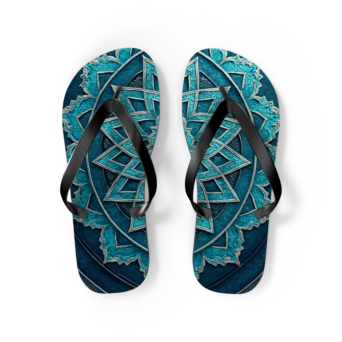 Luminous Mandala Wave Flip Flops