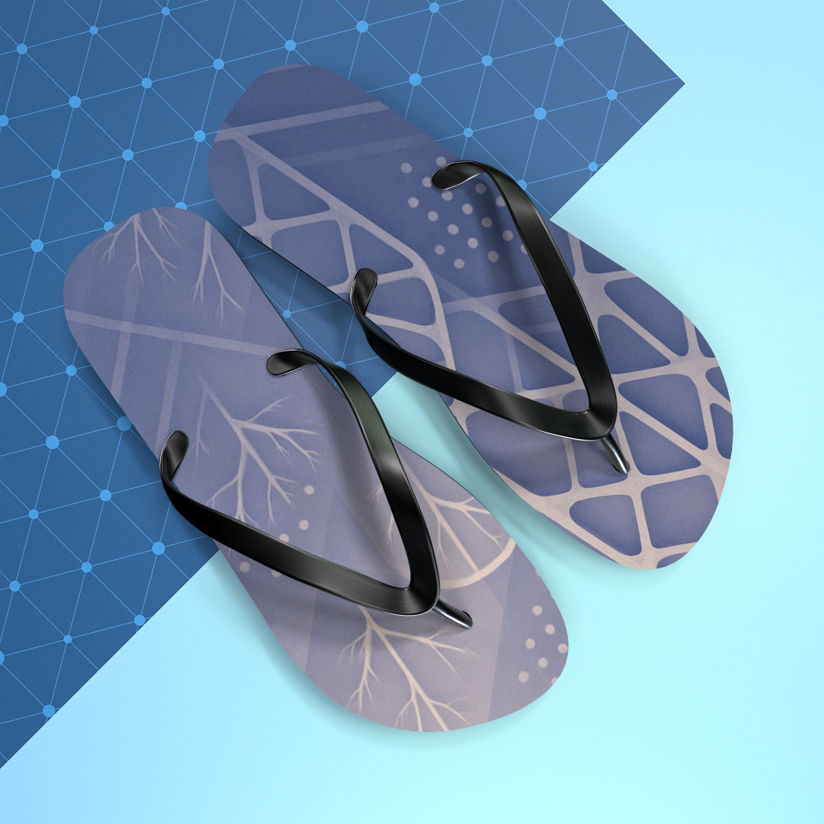 Vein Lattice Cascade custom flip flops