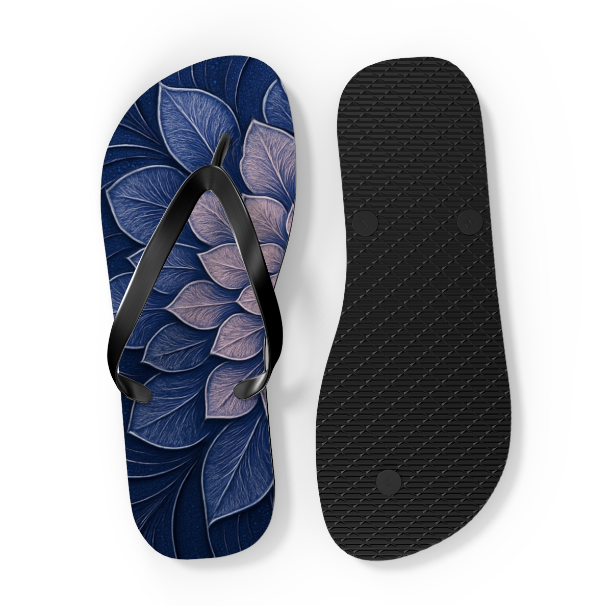 Ranunculus Pulse Rosette colorful rubber flip flops