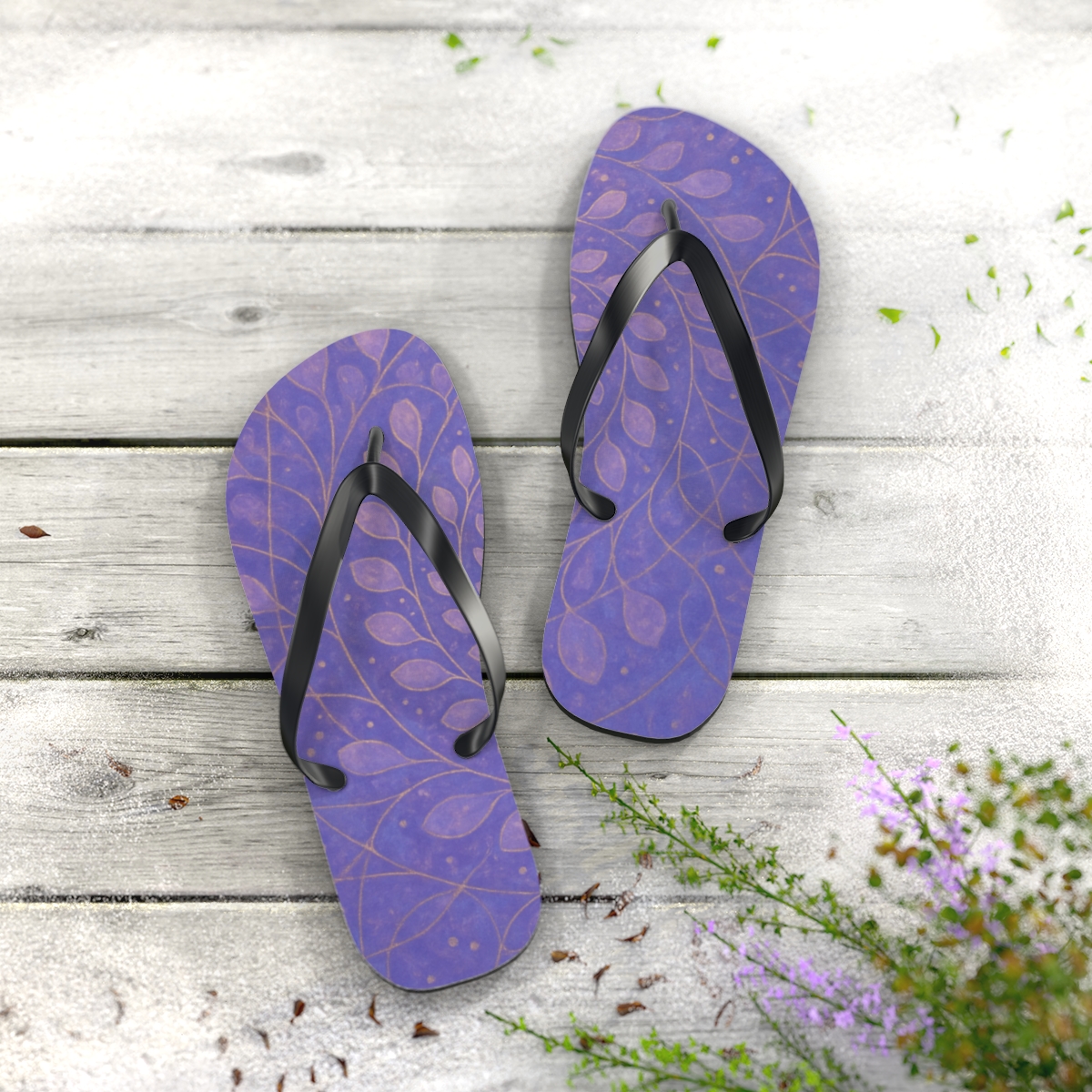 Lavender Bloom Reverie Flip Flops