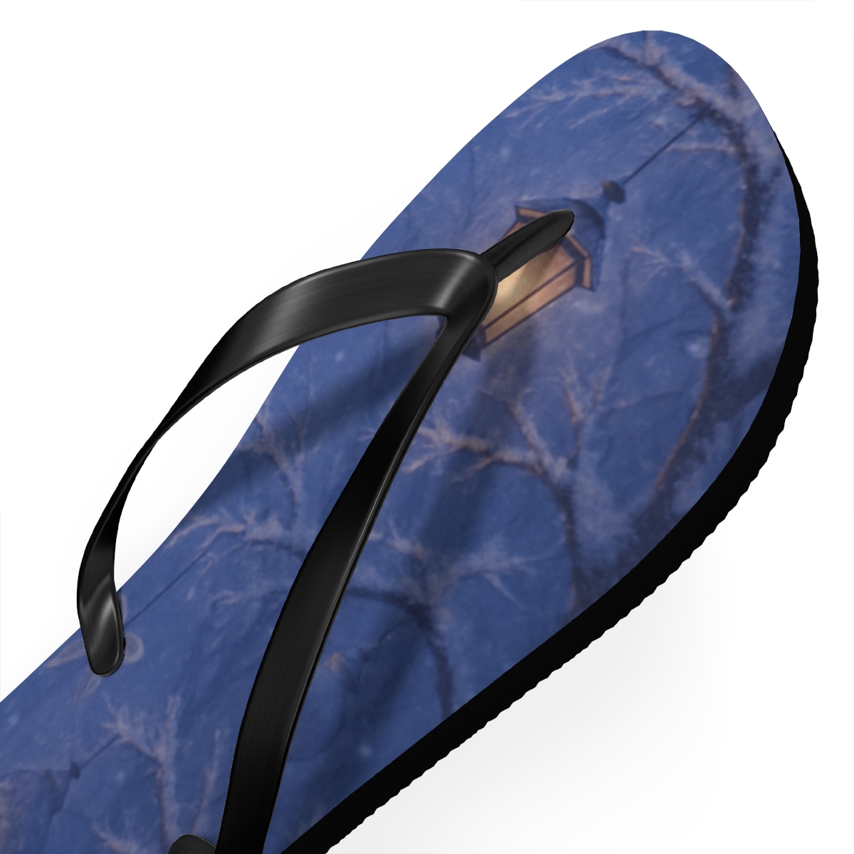 Winter Lantern Snowfall colorful rubber flip flops