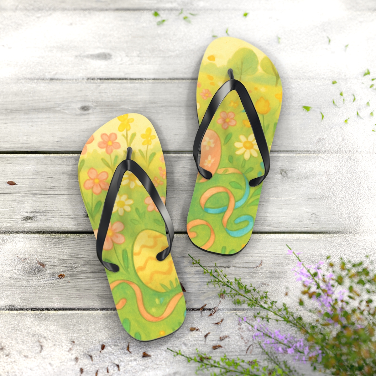 Spring Ribbon Egg Meadow soft sole flip flops