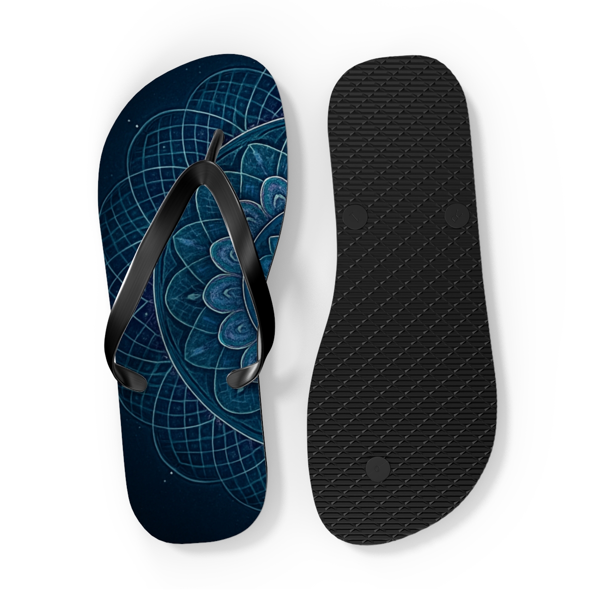 Nebula Lattice Rosette Array designer logo flip flops