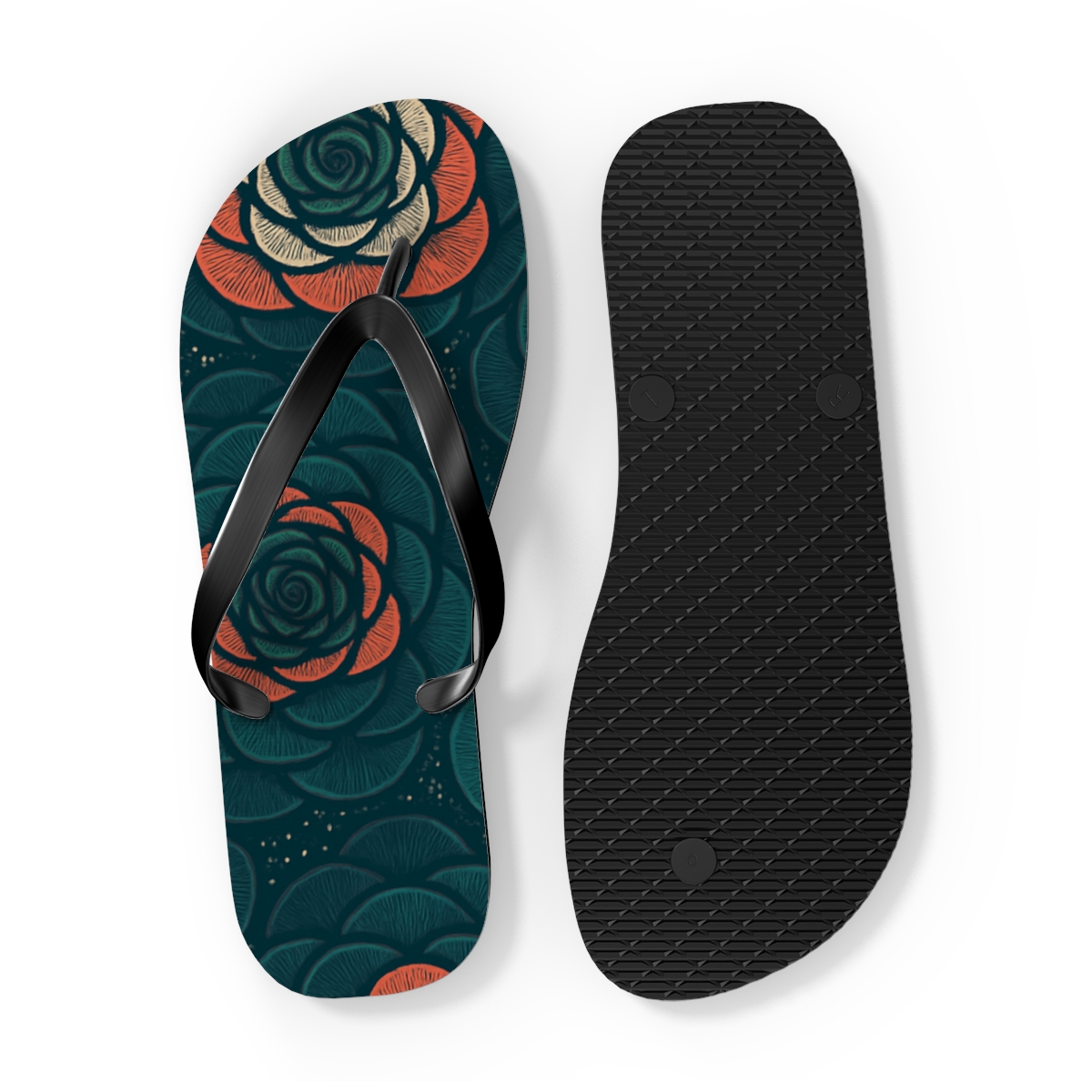 Ranunculus Pulse Lattice personalized beach flip flops