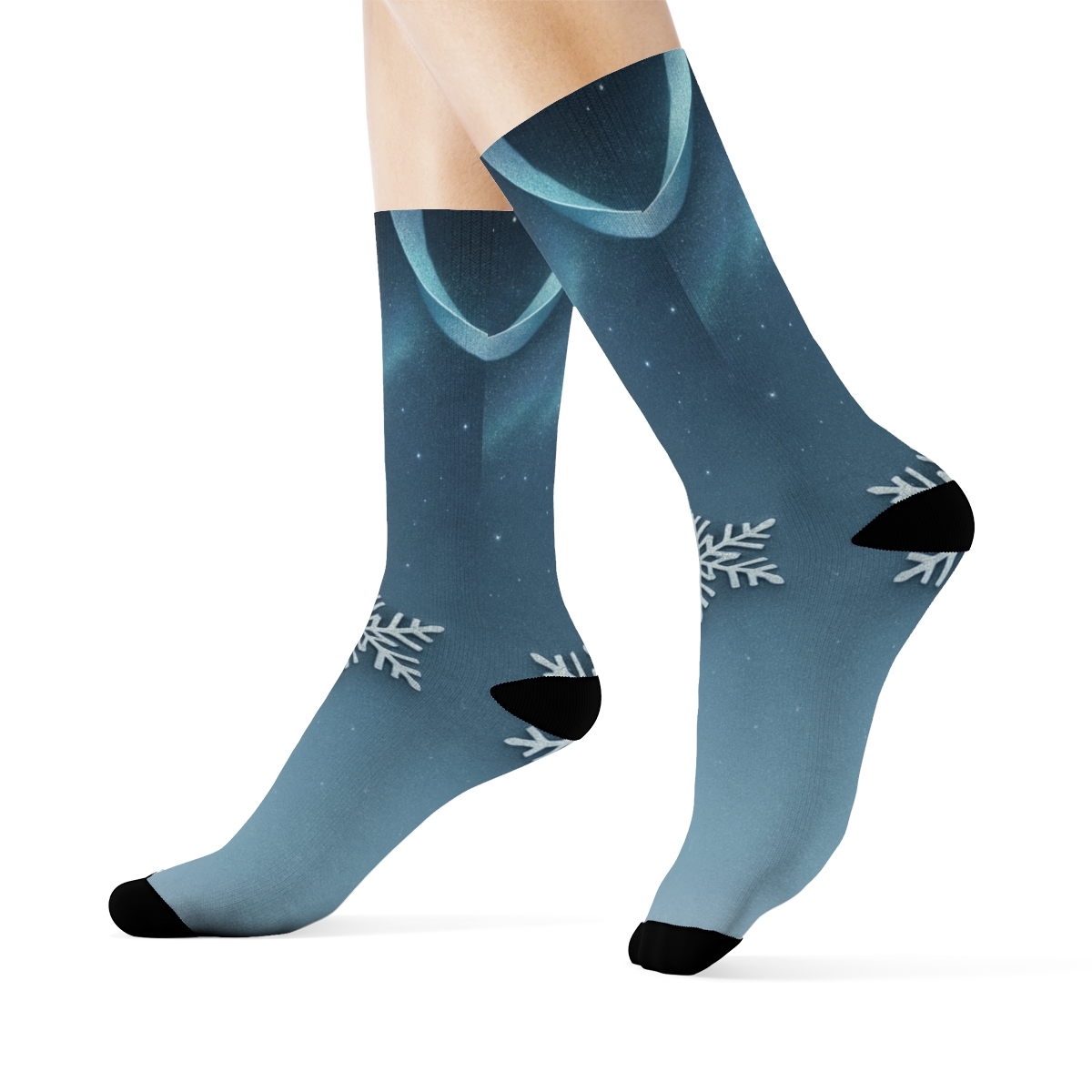 Winter Solstice Ribbon Aurora sports performance socks