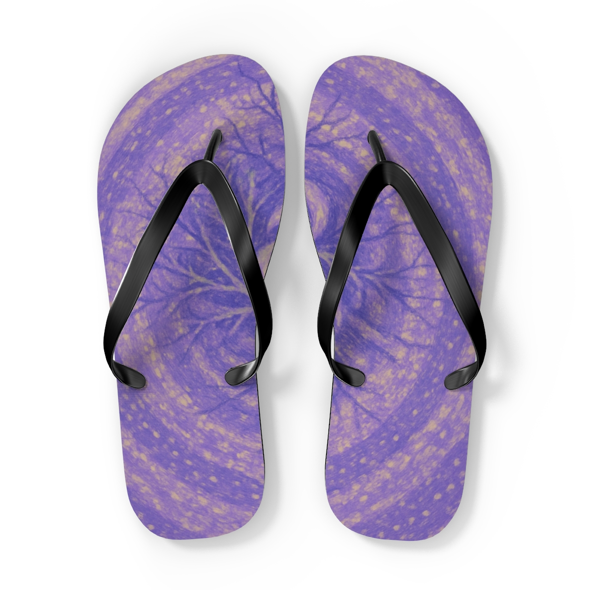 Lavender Spiral Bloom Flip Flops