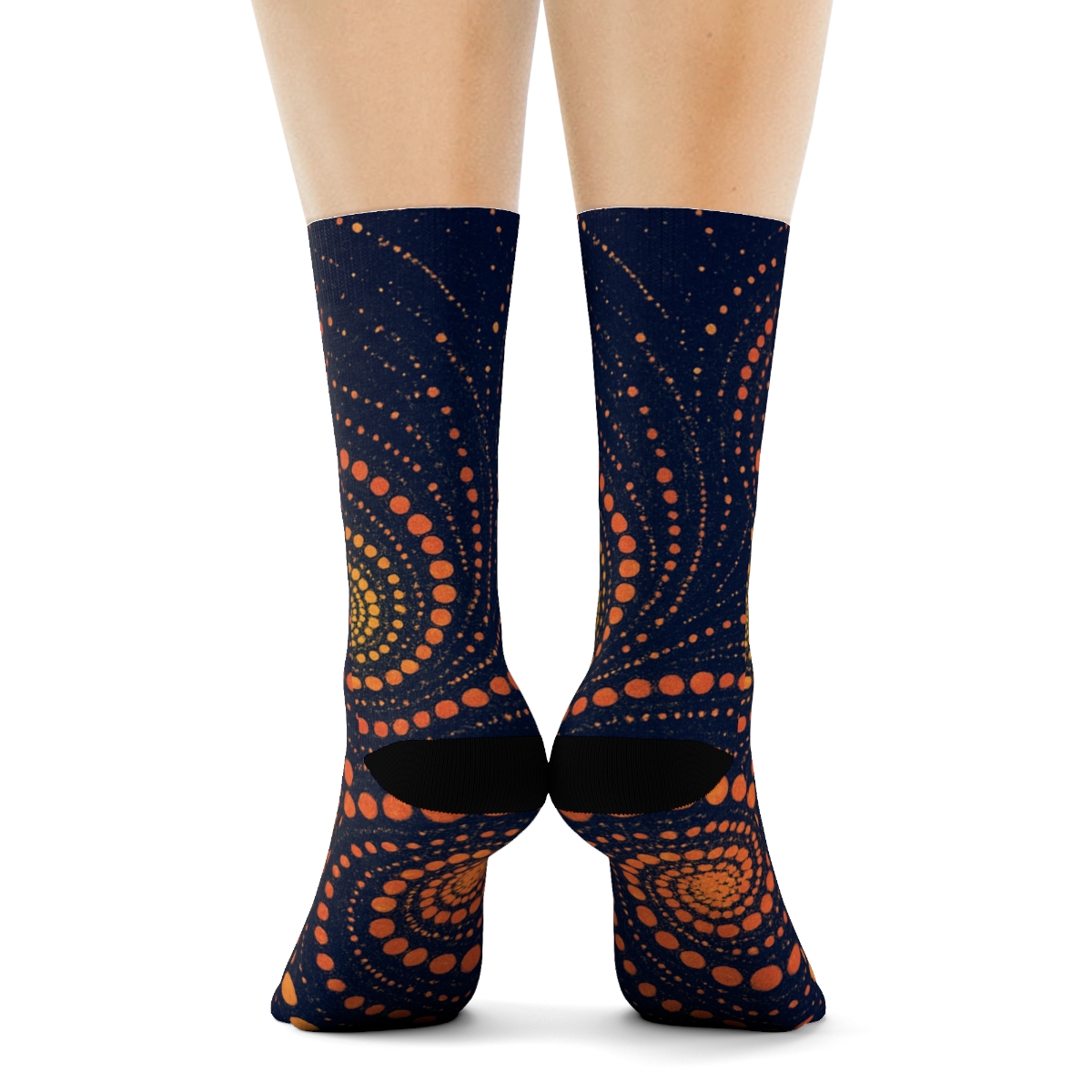 Marigold Spiral Drift personalized cozy socks