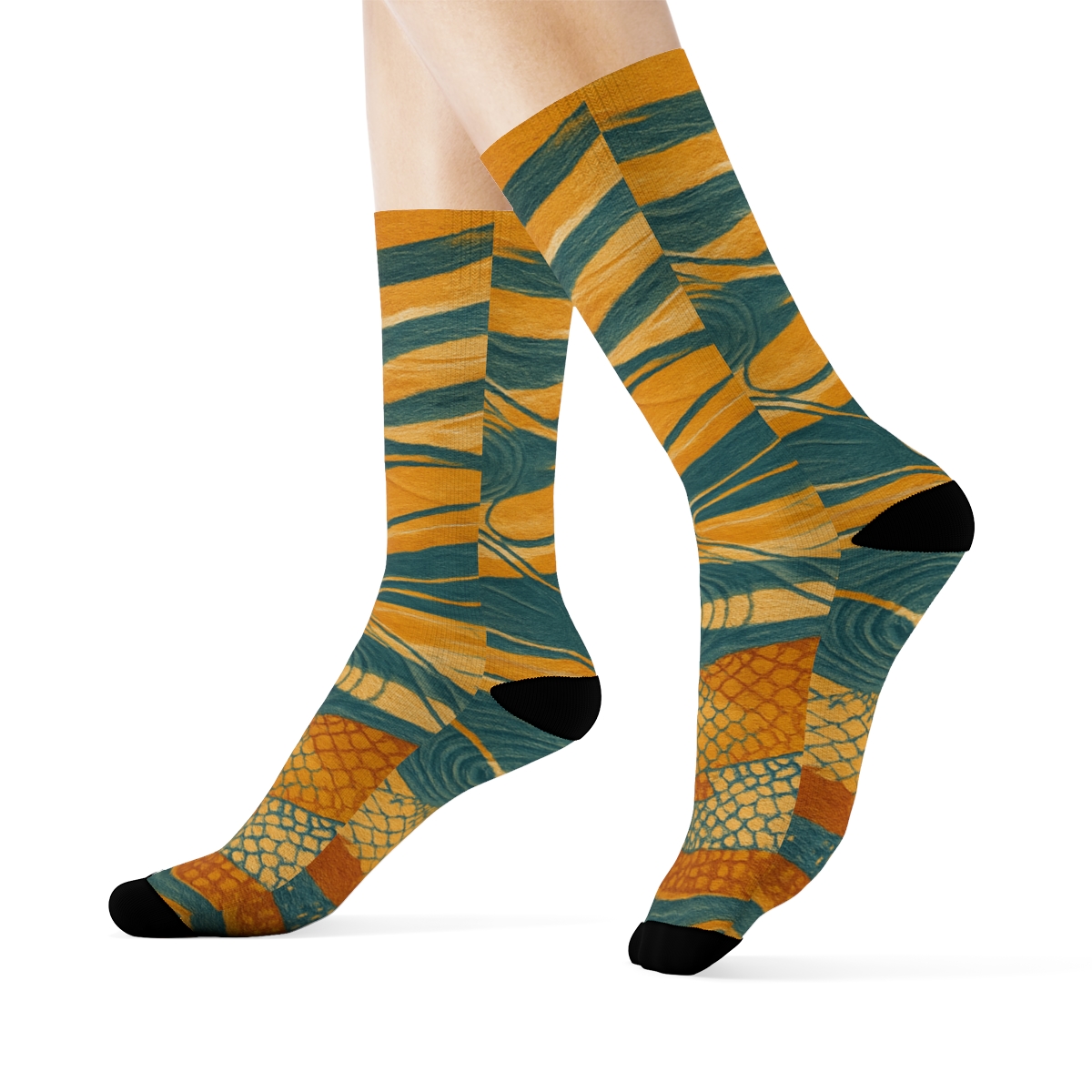 Strata Ribbon Mosaic warm winter socks
