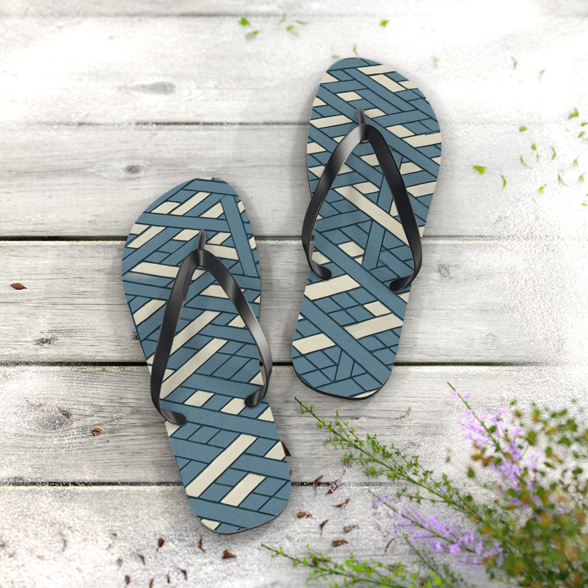 Phase Shift Grid Weave comfortable casual flip flops