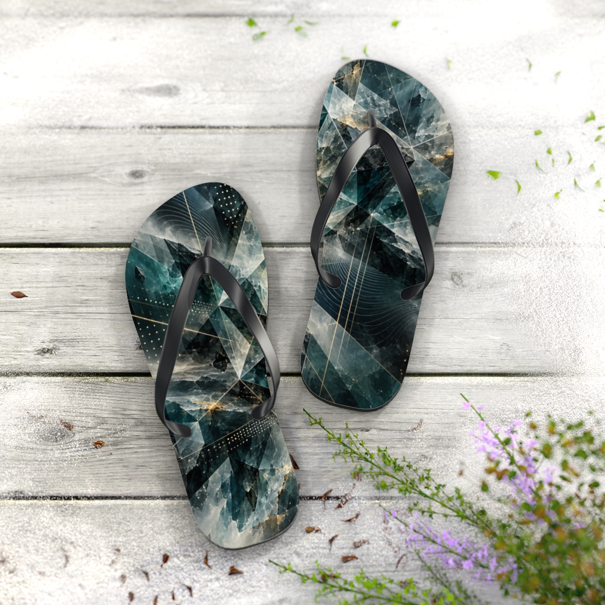Prism Shear Dotwork designer logo flip flops [AI-baeee1a0-9a3013f76901]