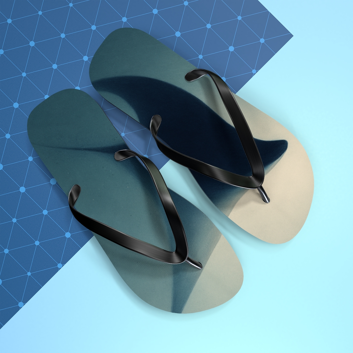 Silent Manta Arc unique graphic flip flops