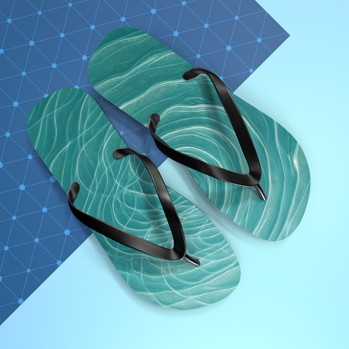 Vortex Ripple Glassfield unique graphic flip flops
