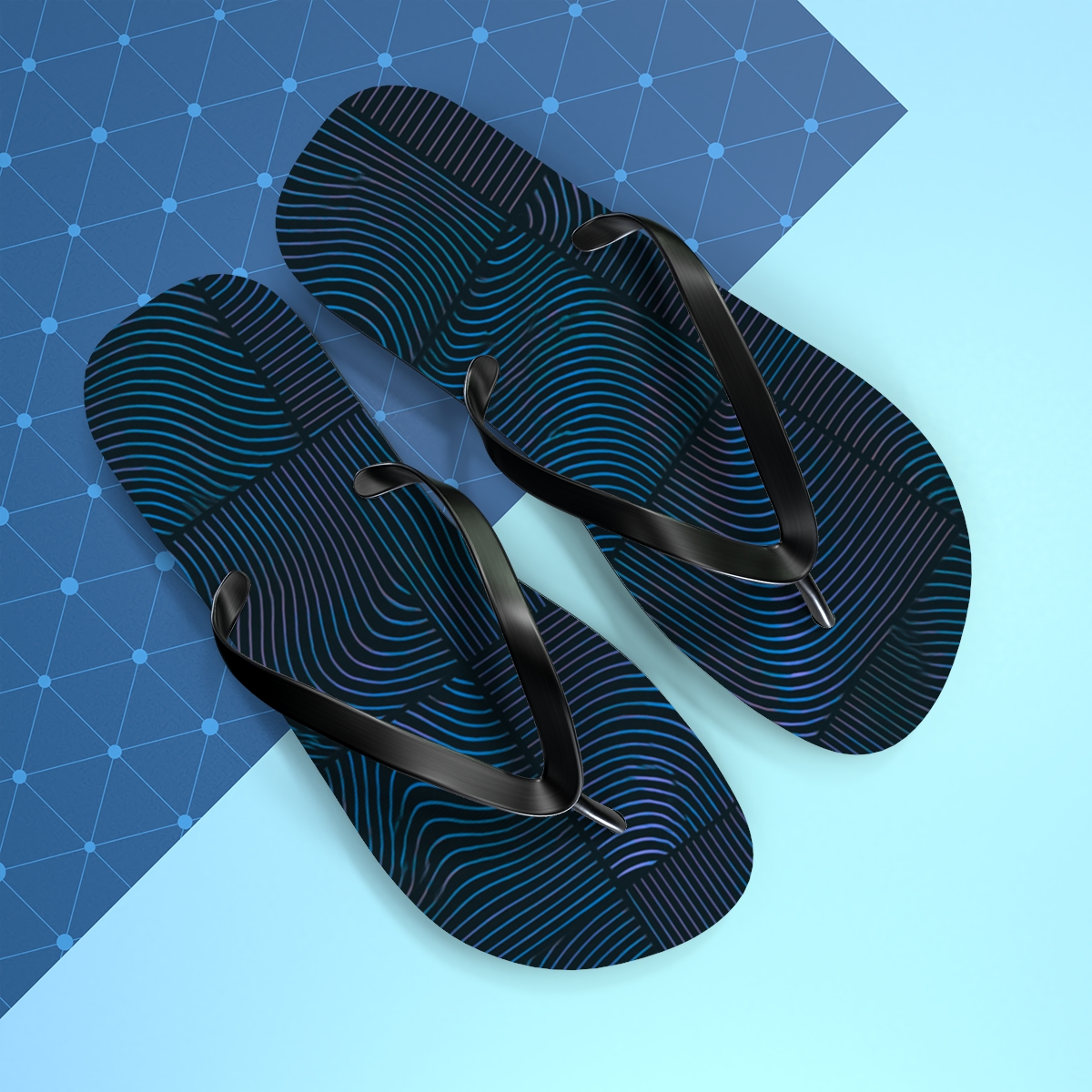 Moire Nebula Gridwarp stylish summer flip flops