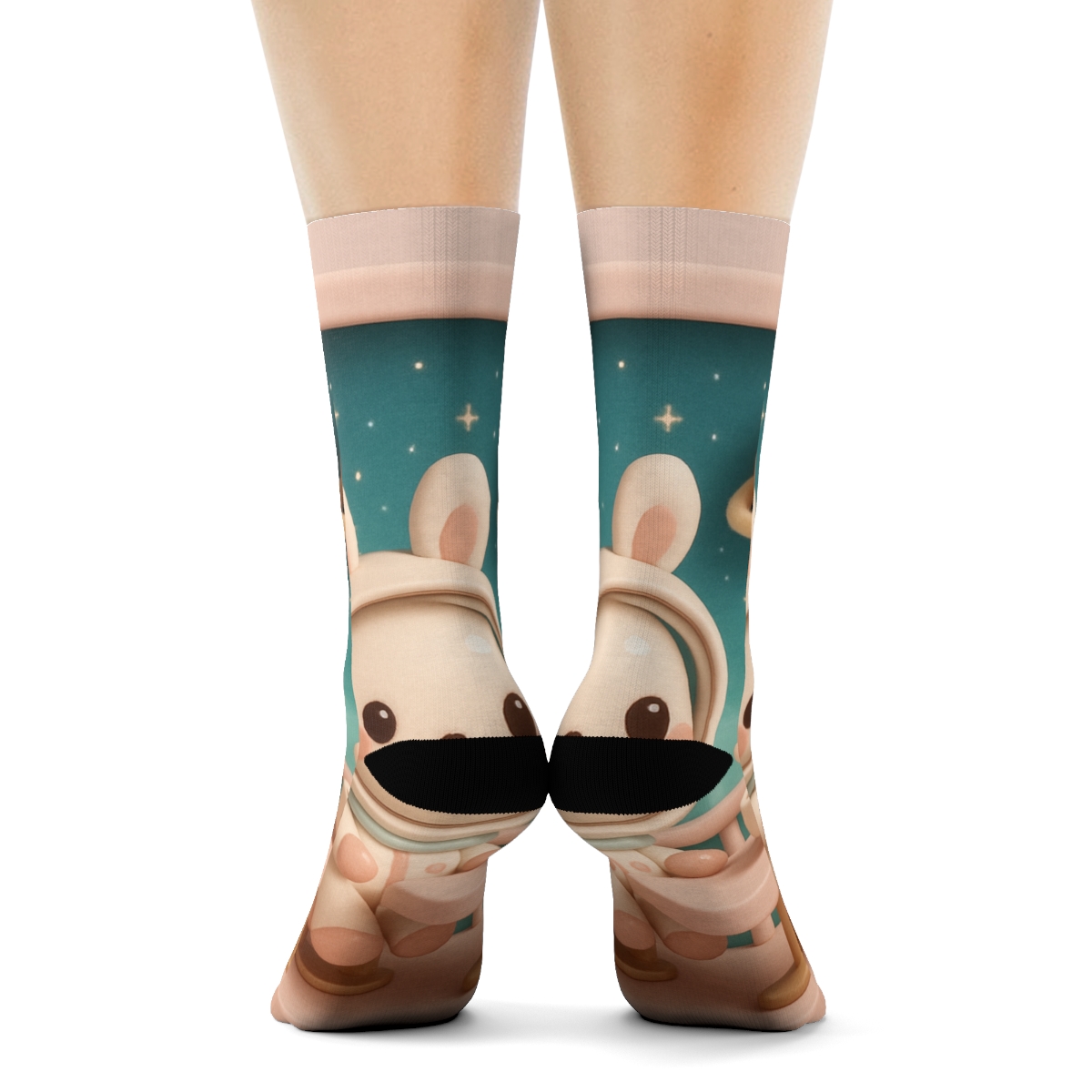Pocket Astronaut Bunny Tea Break sports performance socks