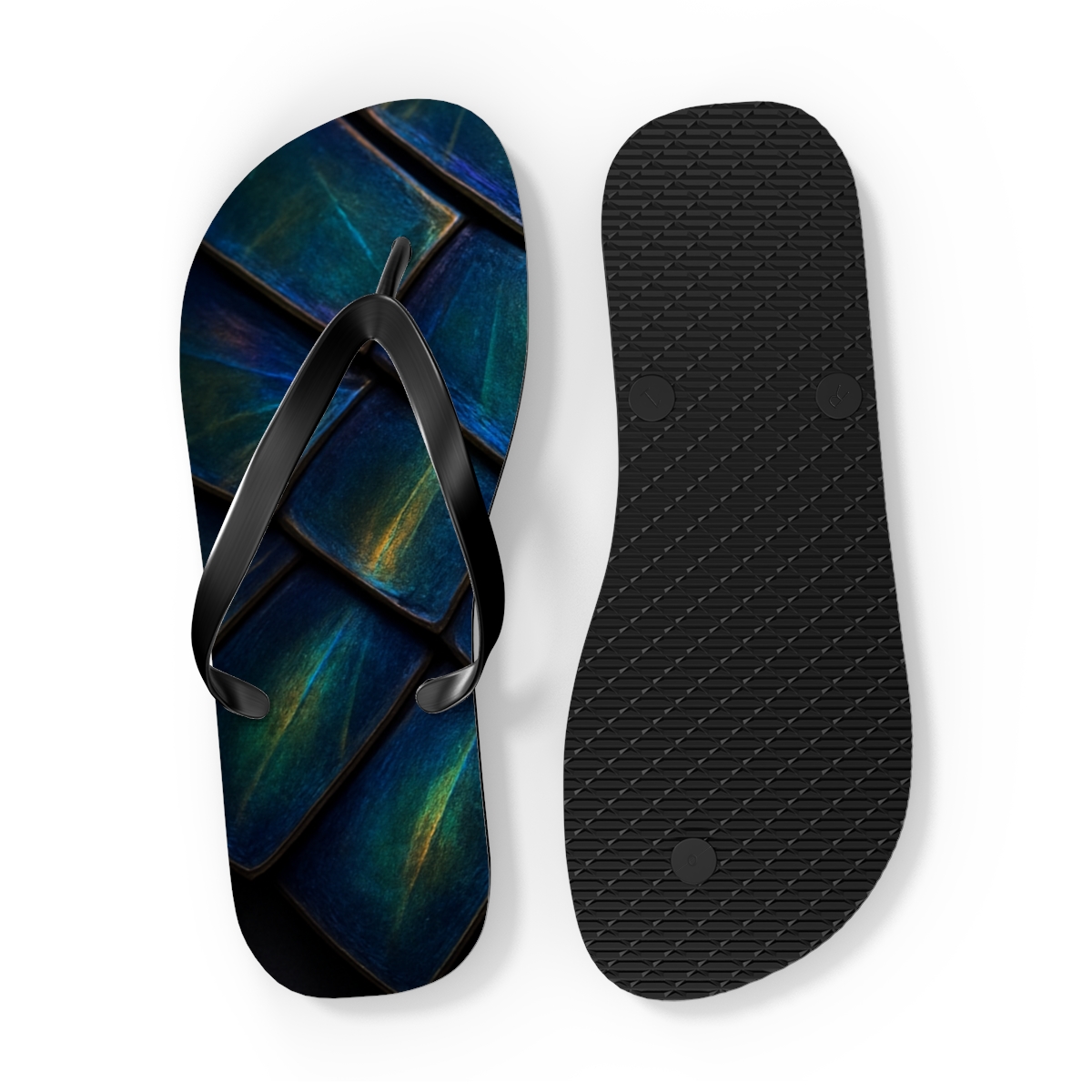 Iridescent Beetle Carapace Prism comfortable casual flip flops