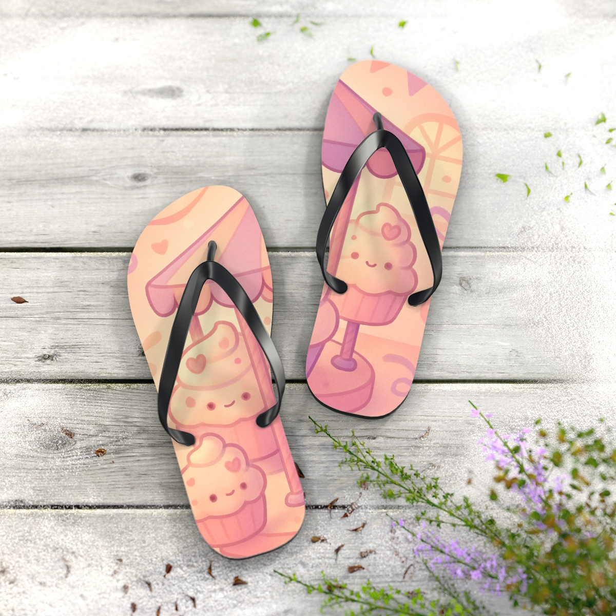 Pastel Whimsy Carousel Flip Flops