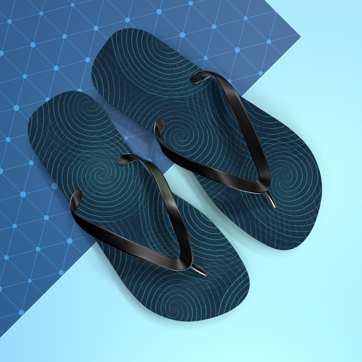 Moire Spiral Grid Veil custom flip flops
