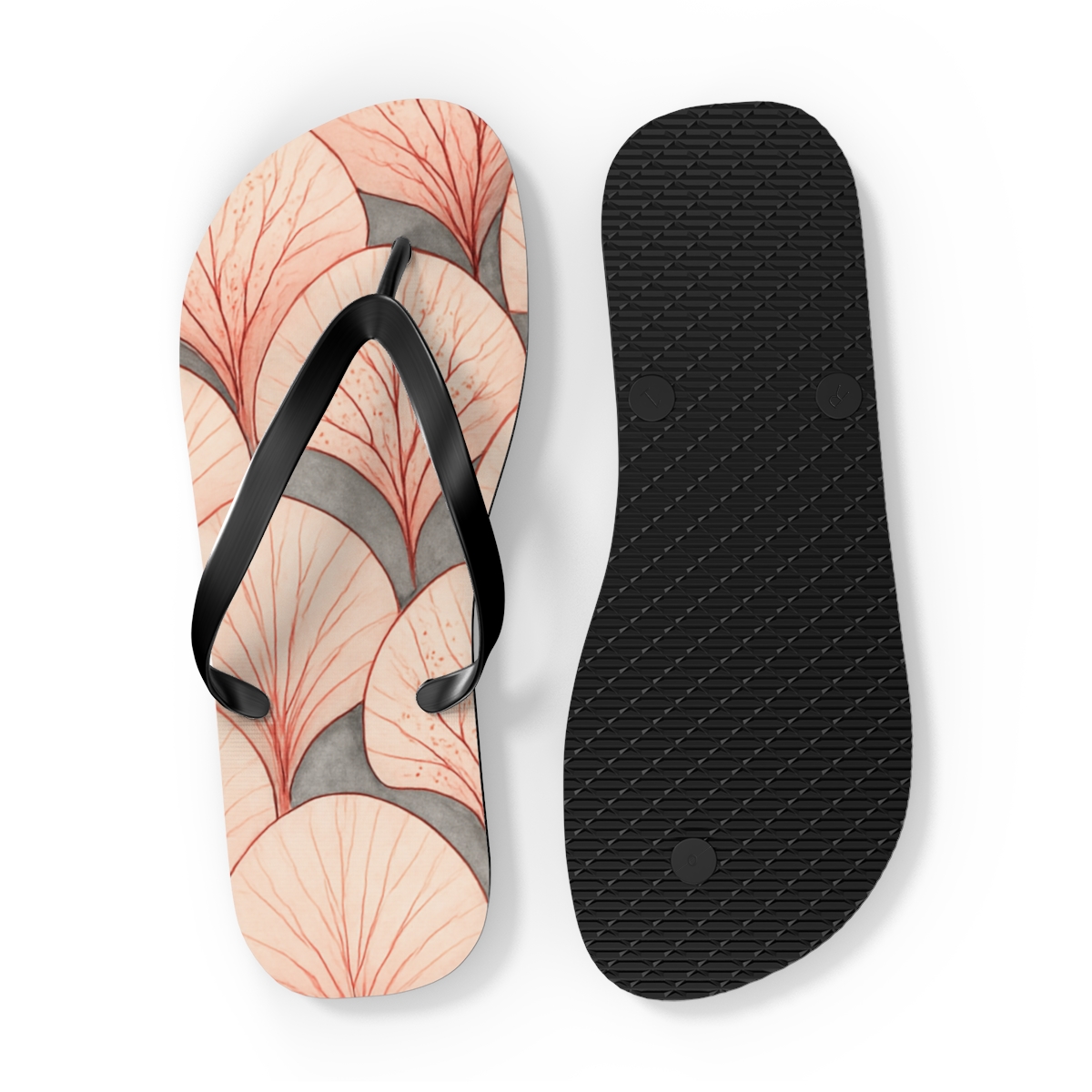 Peony Vein Fractal Array unique graphic flip flops