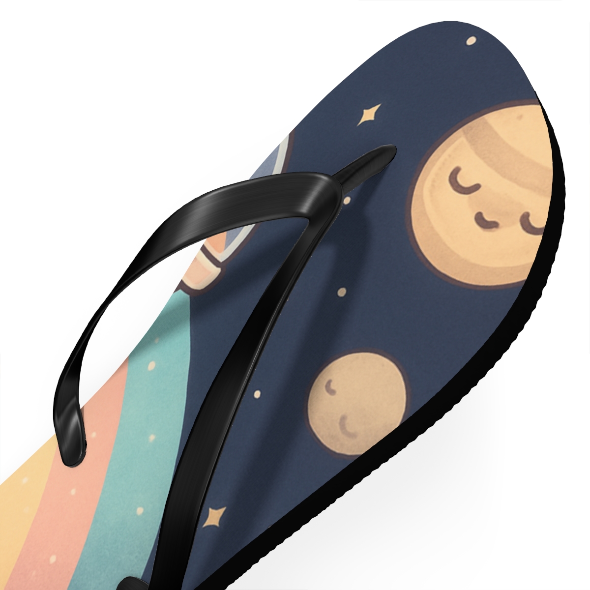 Starlight Bubble Tea Comet colorful rubber flip flops