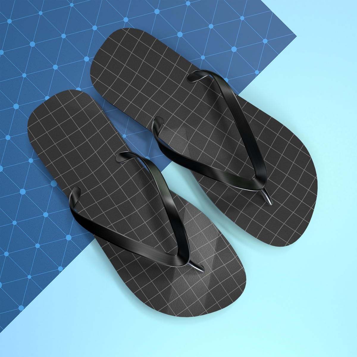Phase Shift Grid Veil custom flip flops