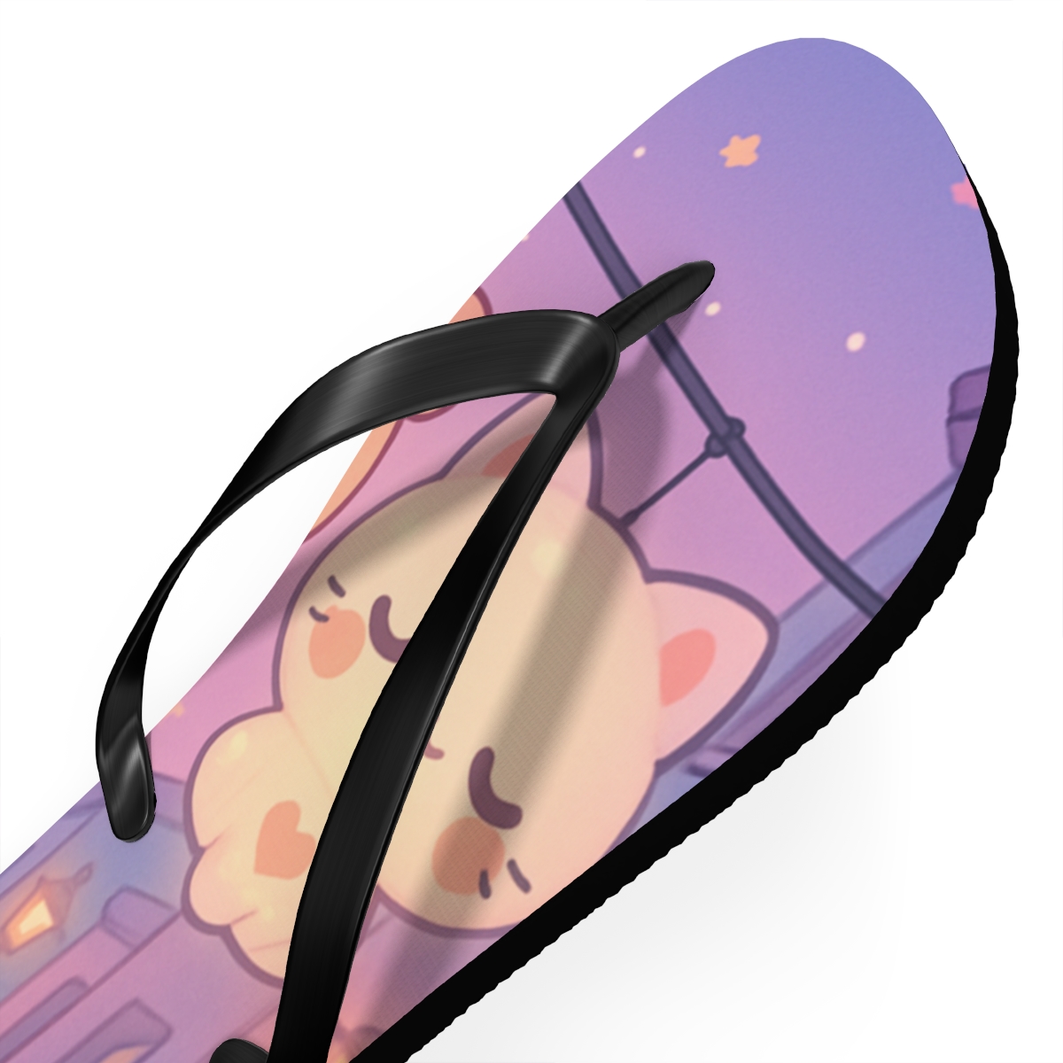 Cotton Candy Lantern Parade designer logo flip flops