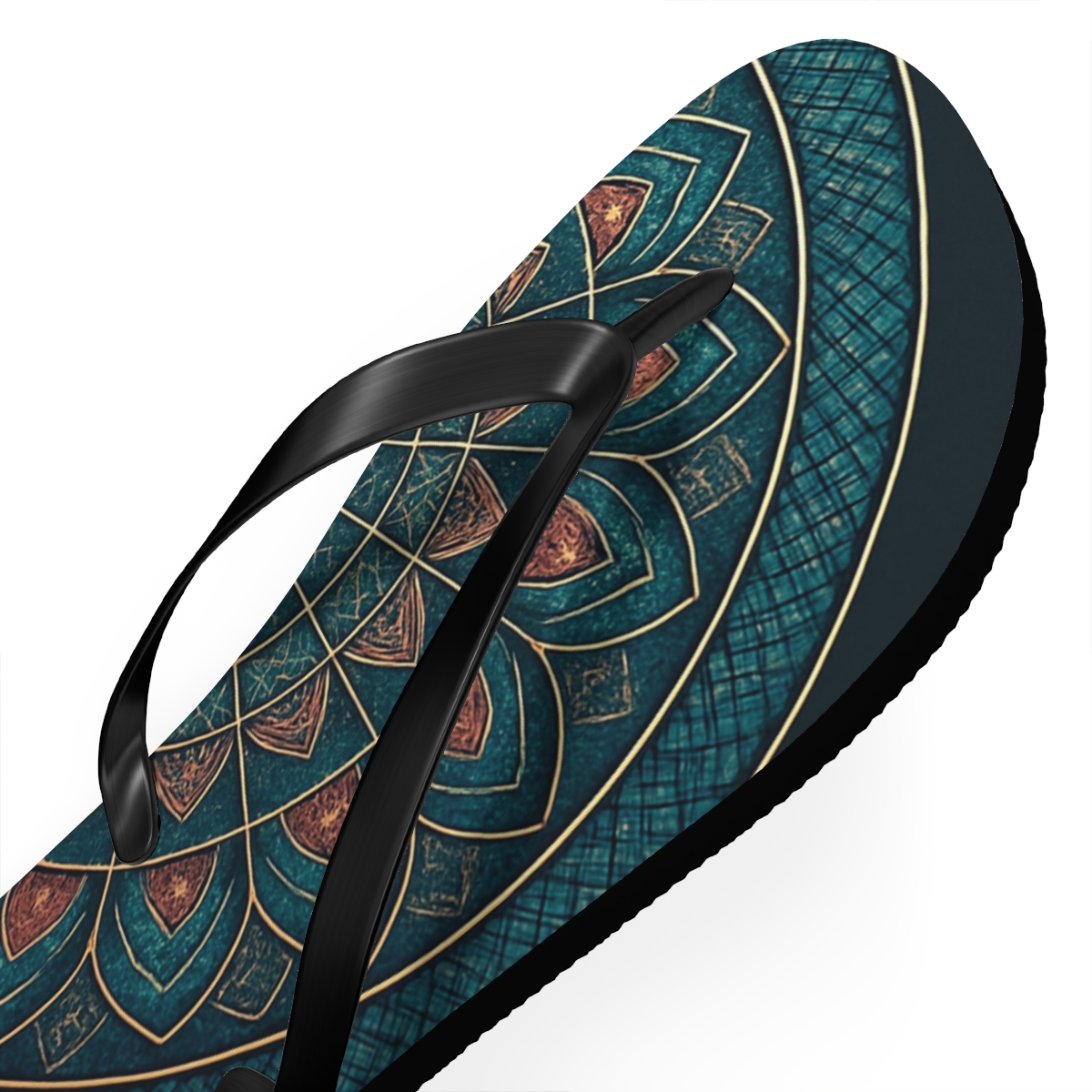 Prismatic Lattice Bloomwheel designer logo flip flops