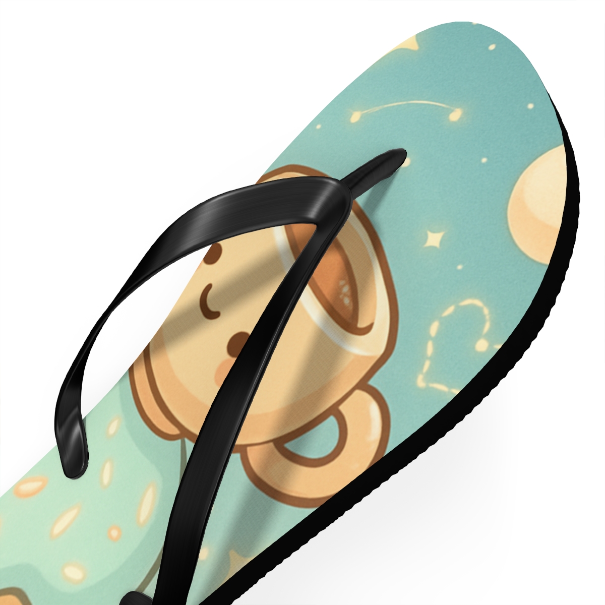Bubble Planet Tea Party stylish summer flip flops