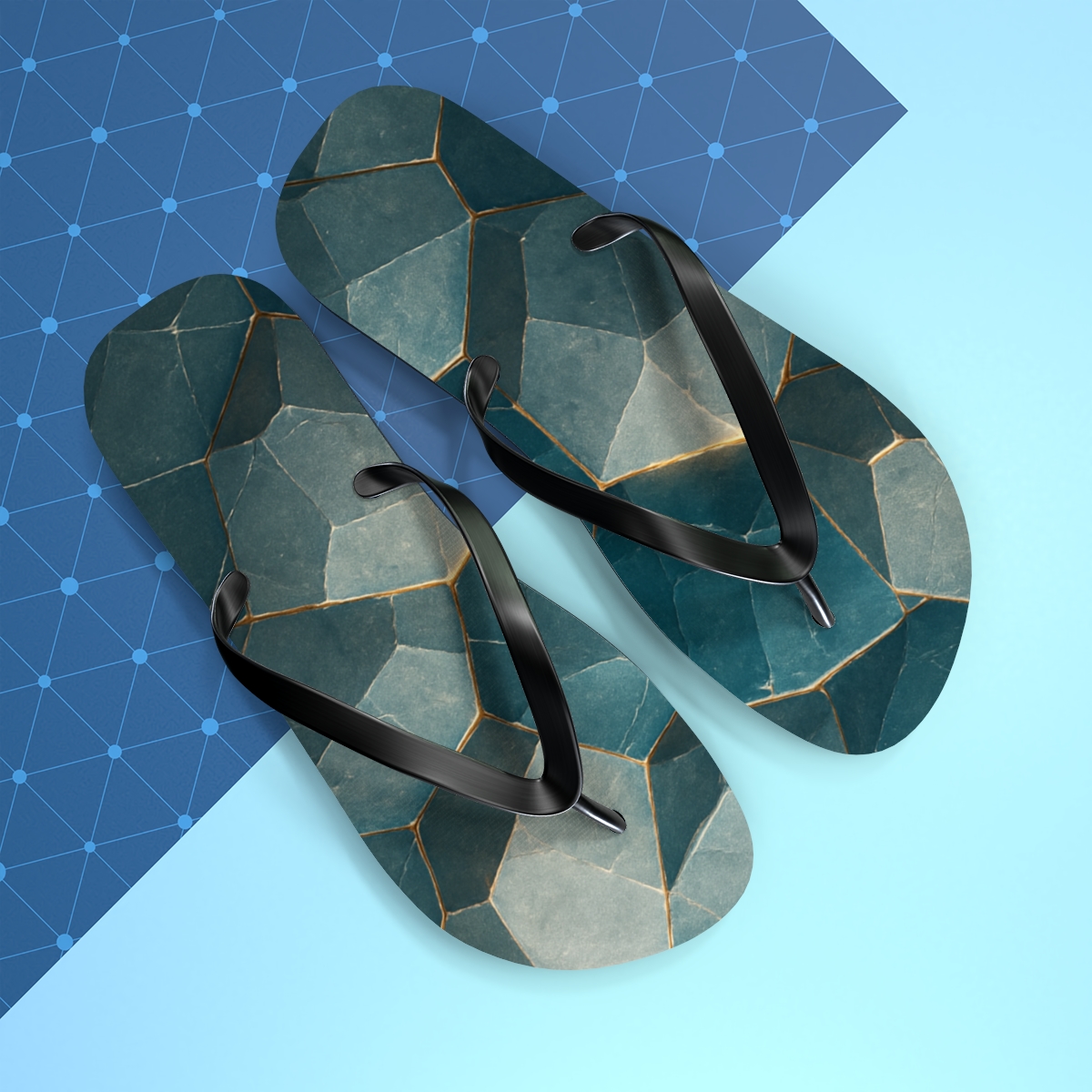 Mineral Facet Tessellation Drift custom flip flops