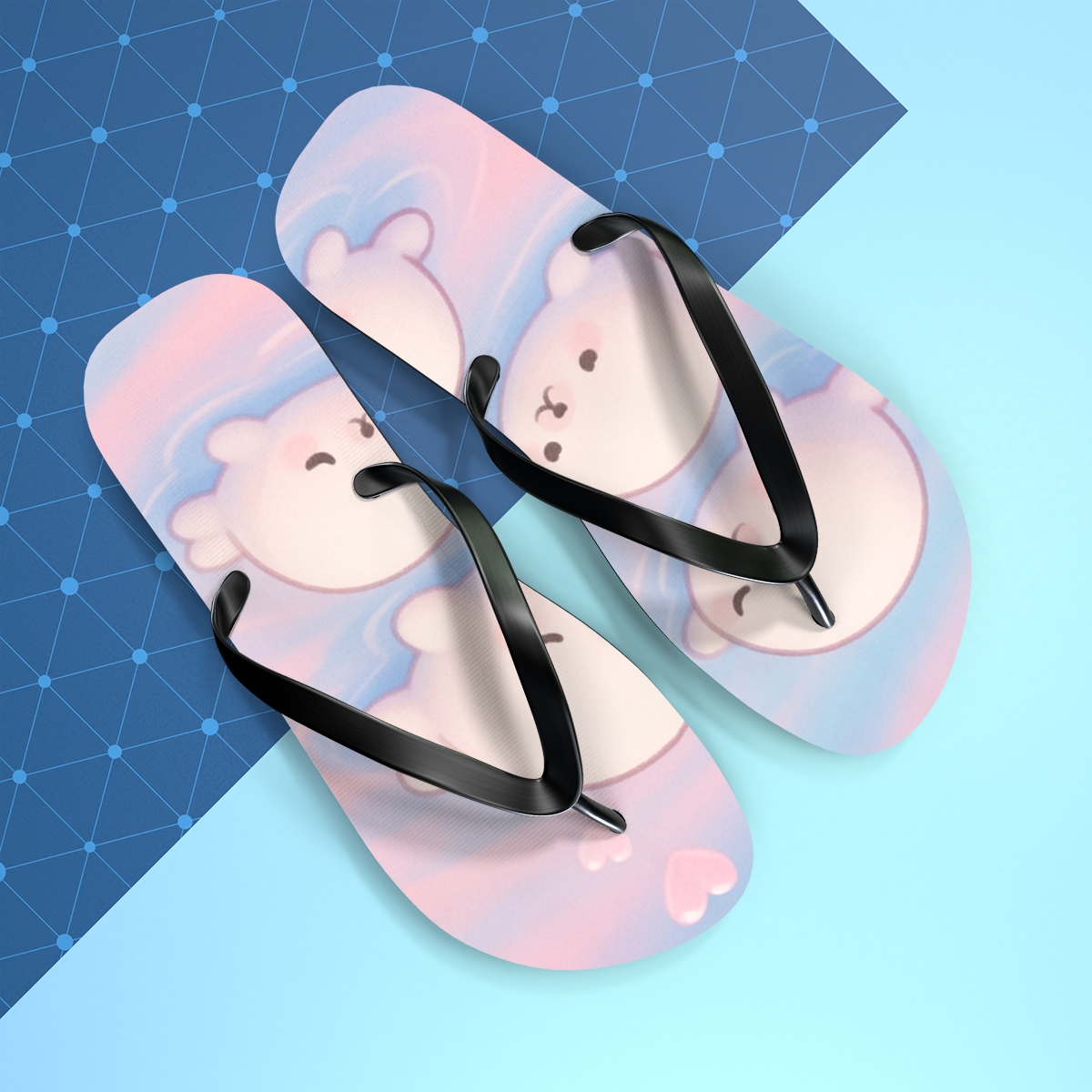 Cotton Candy Seal Puddle soft sole flip flops