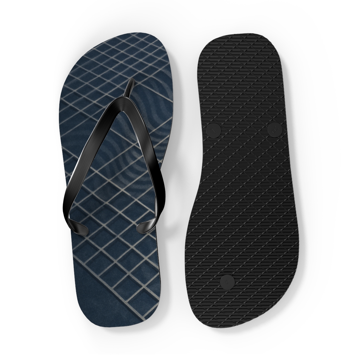 Moire Zenith Grid colorful rubber flip flops